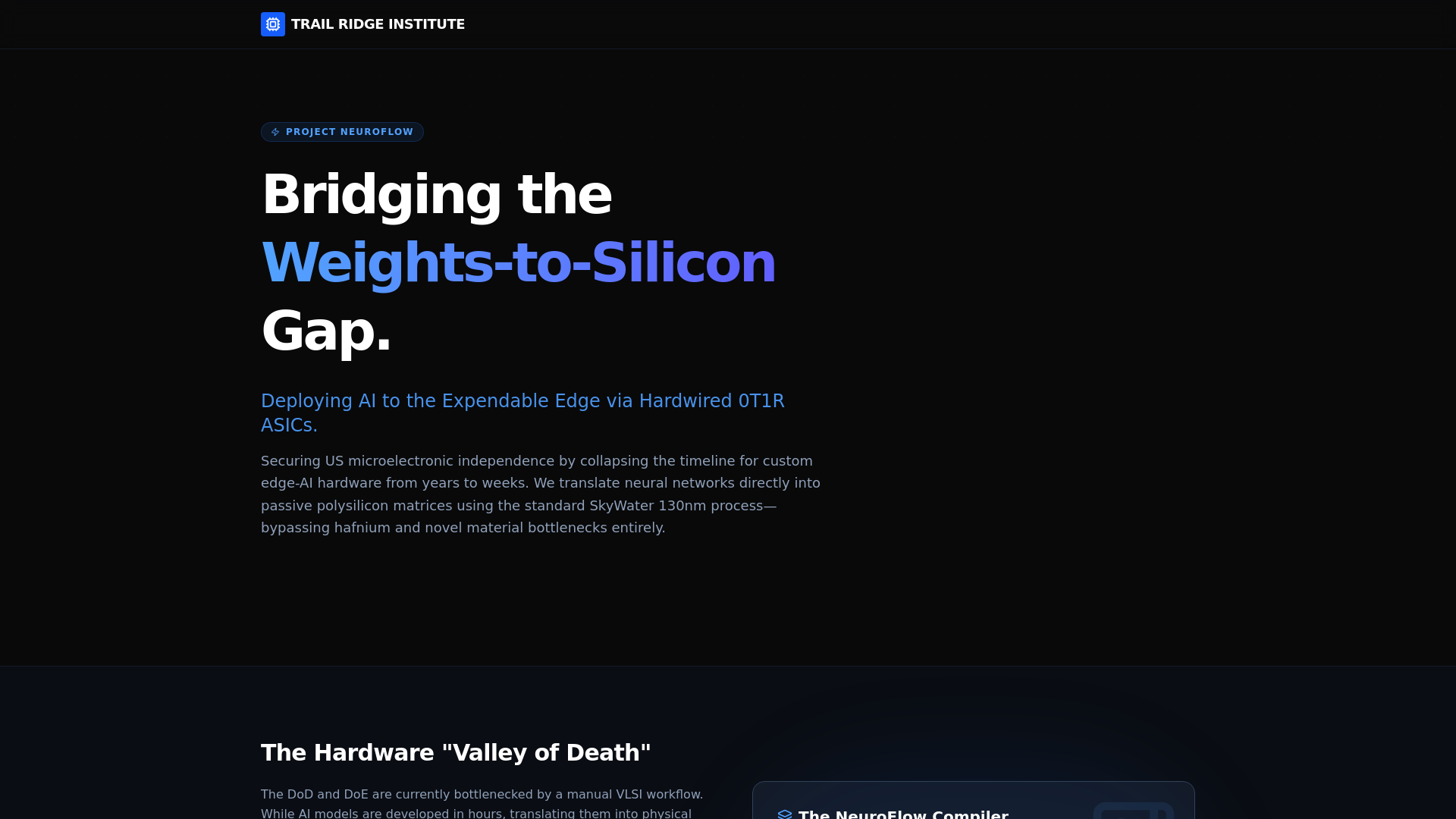 website screenshot of https://trailridgeinstitute.com/