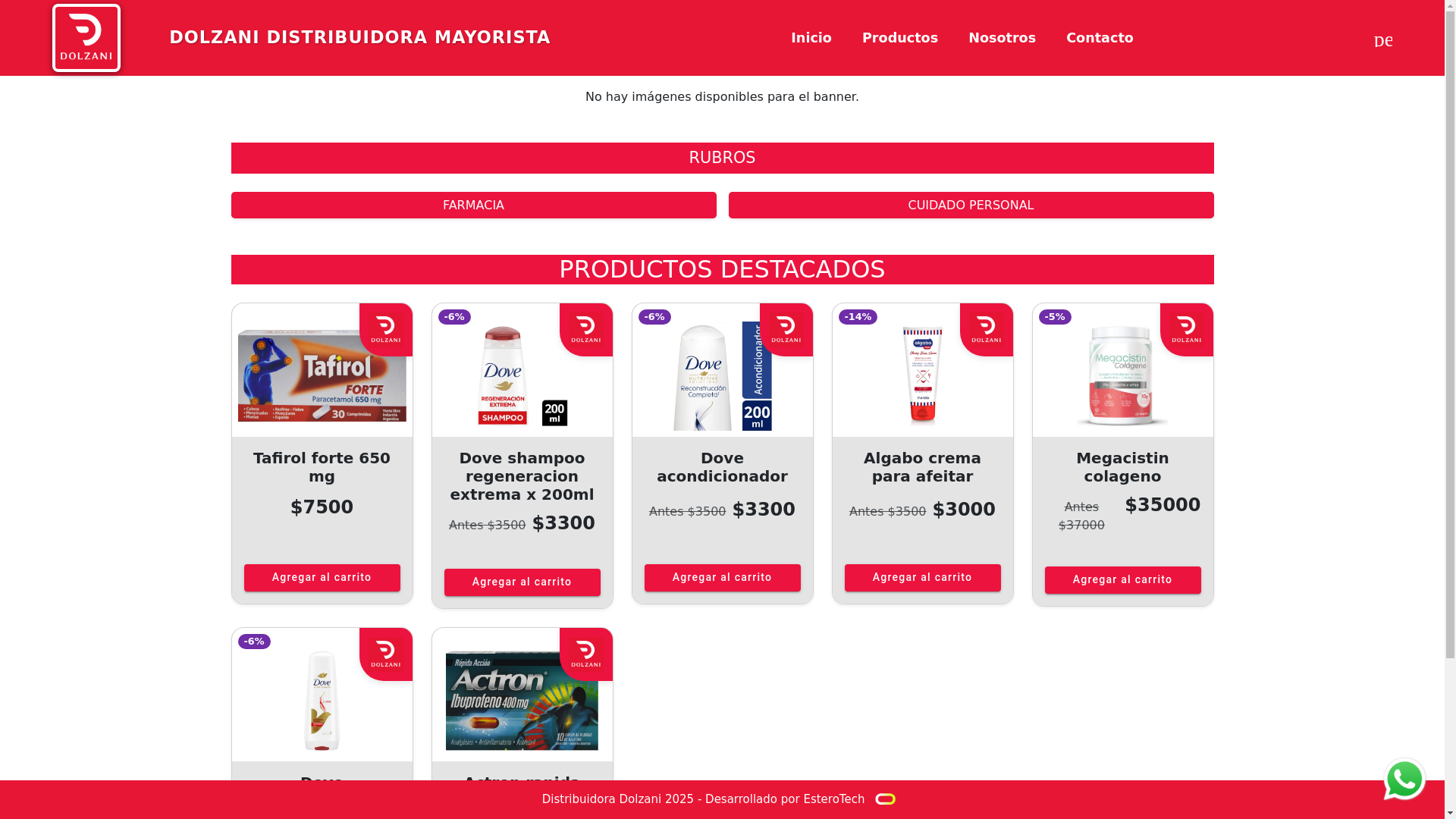 website screenshot of https://dolzanimayorista.com.ar/