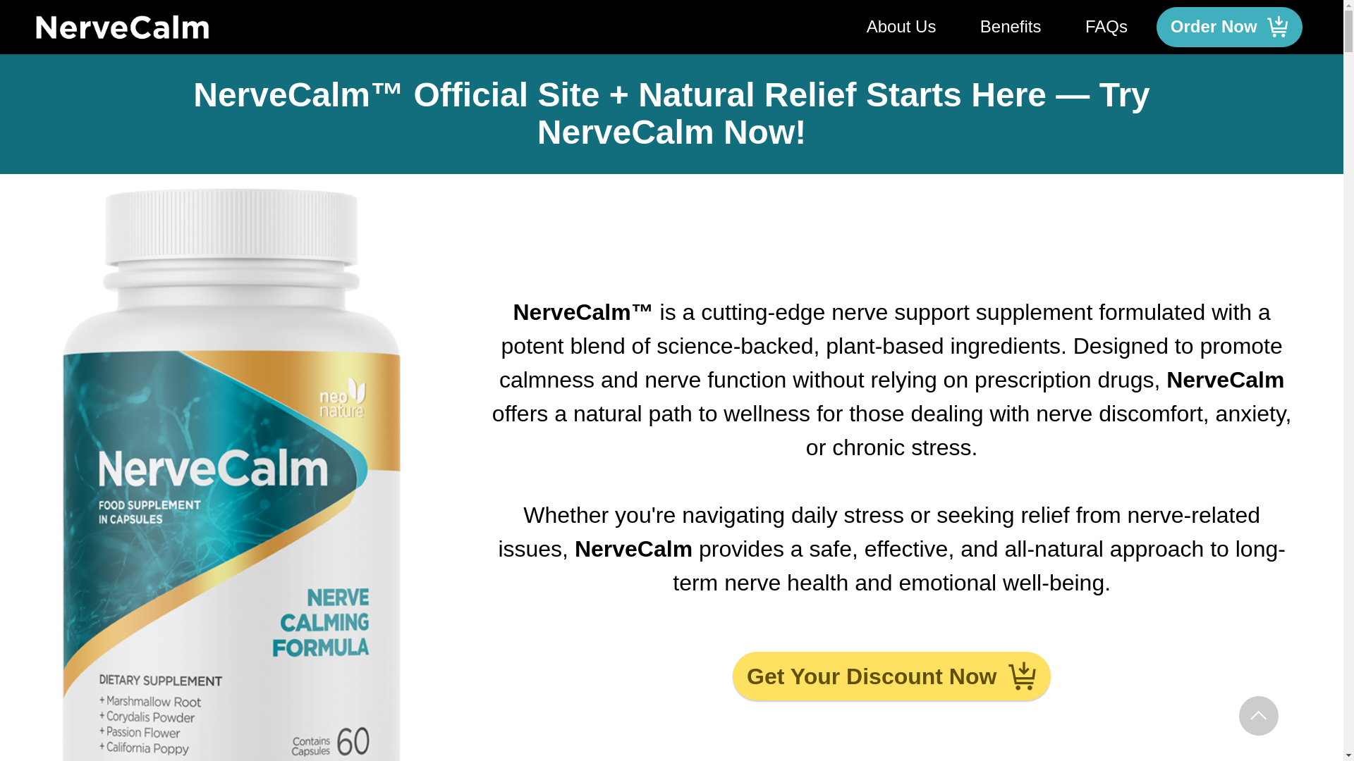 website screenshot of https://nervescalms.com/