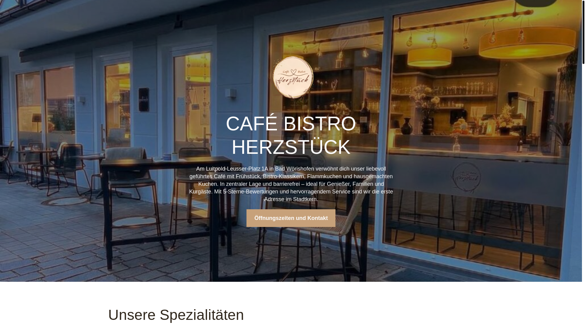 website screenshot of https://cafe-bistro-herzstueck.de/