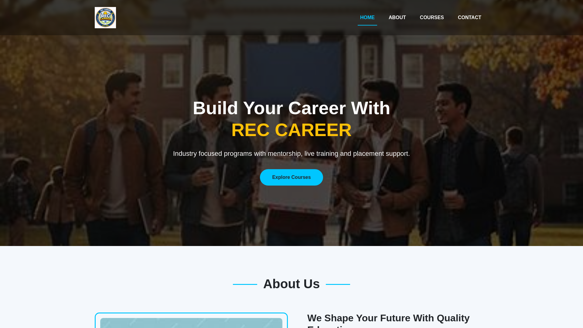 website screenshot of https://reccareer.co.in/