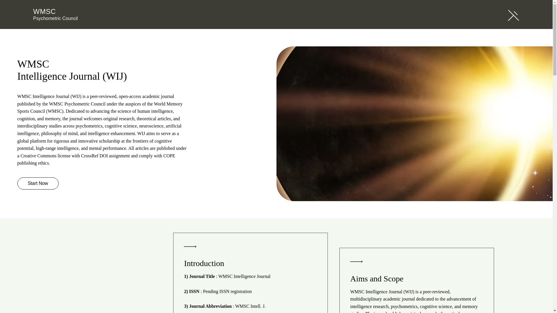 website screenshot of https://www.wmscpsychometrics.org/journal