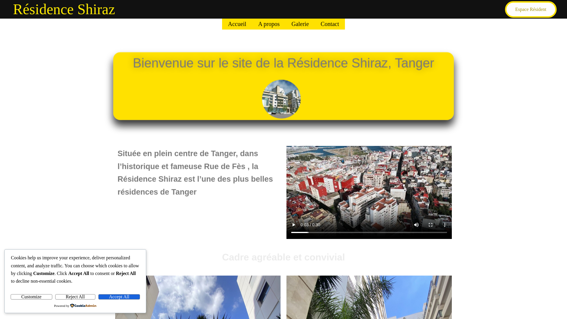 website screenshot of https://residenceshiraz.ma/