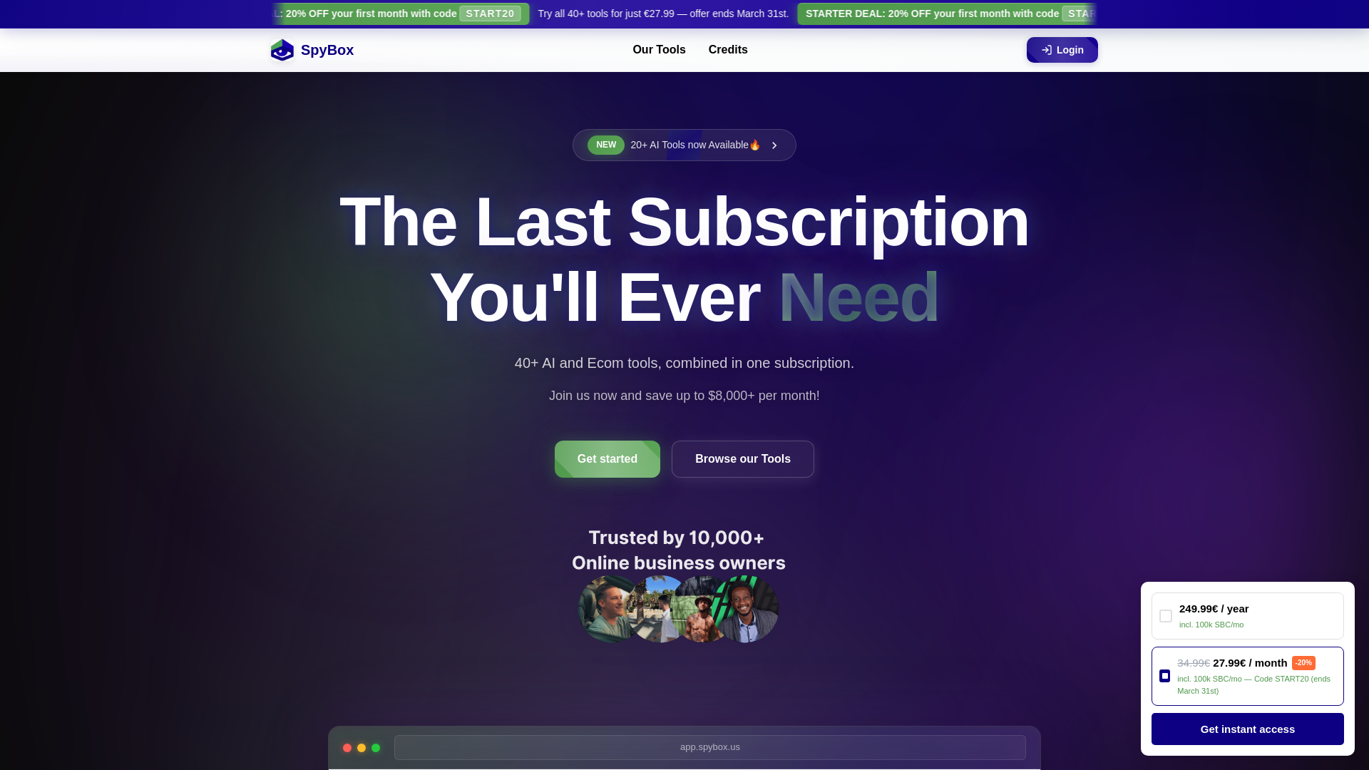 website screenshot of https://spybox.io