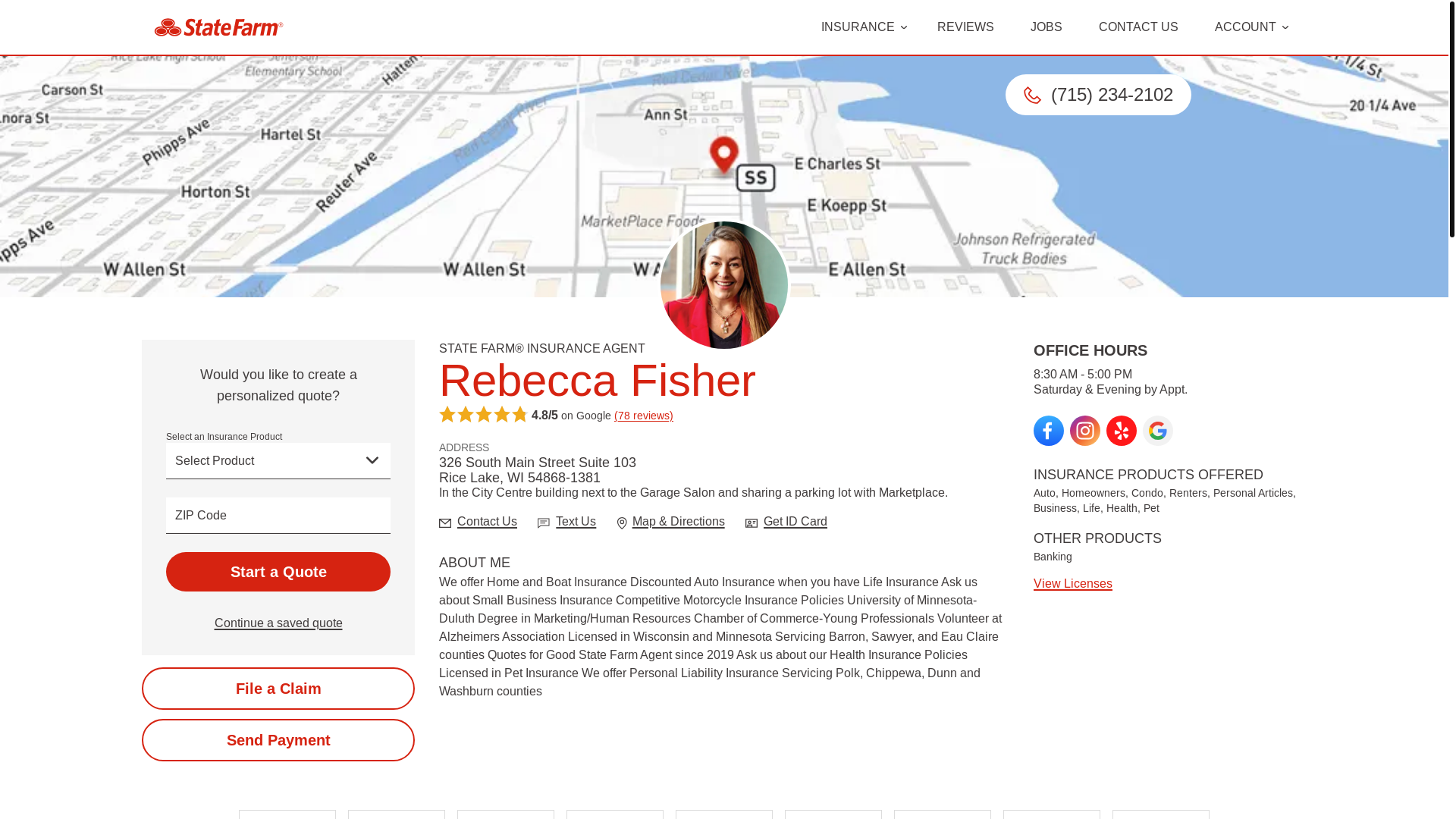 website screenshot of https://ricelakesf.com/