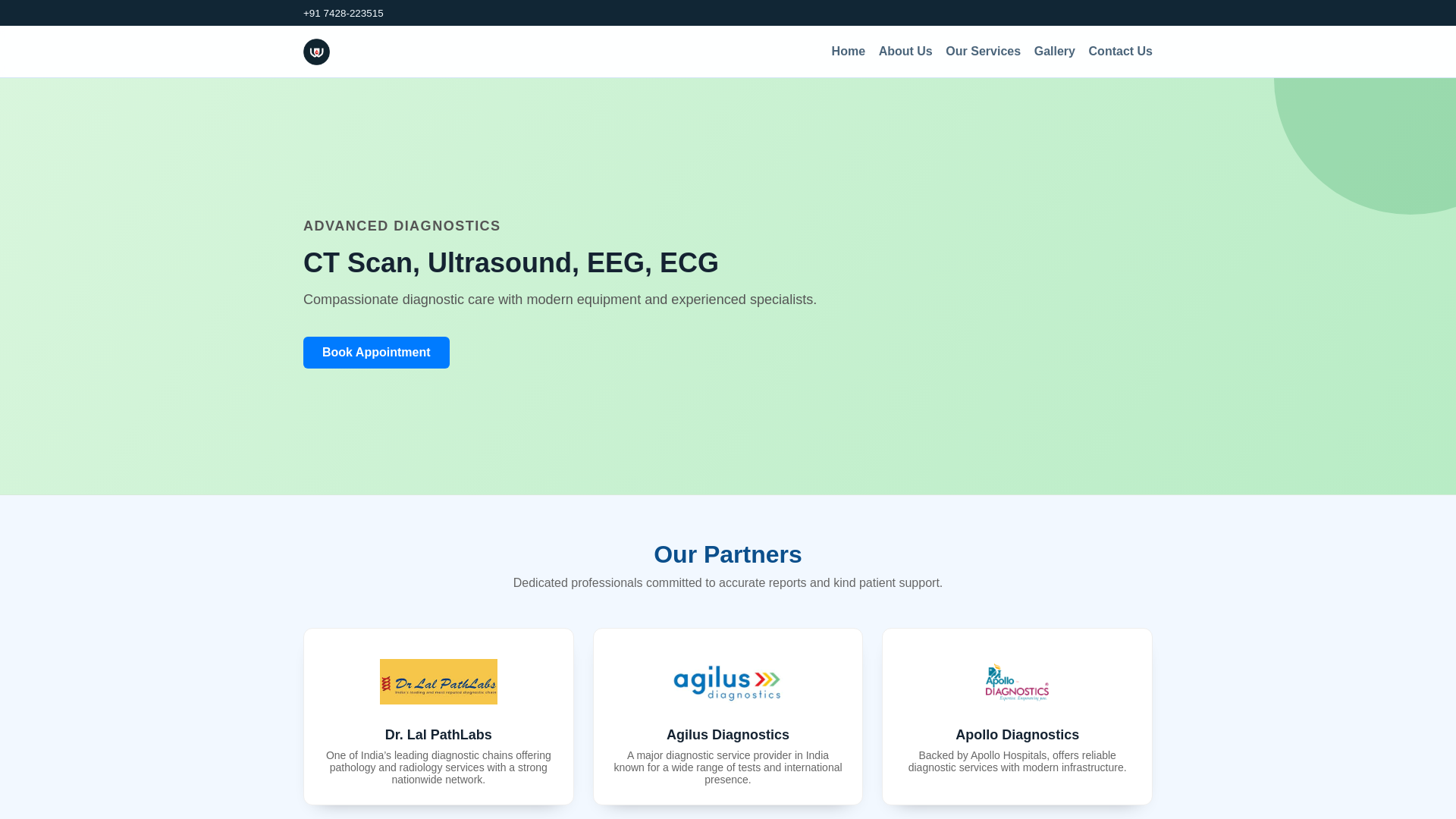 website screenshot of https://mypathlabs.in/