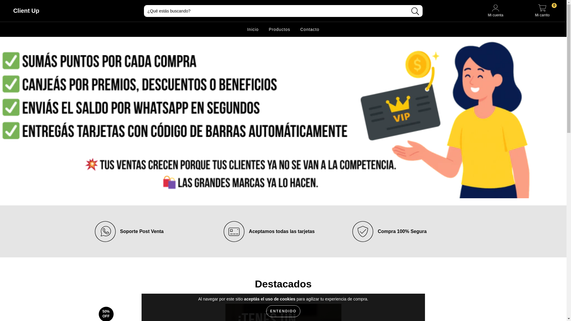 website screenshot of https://clientup.com.ar/