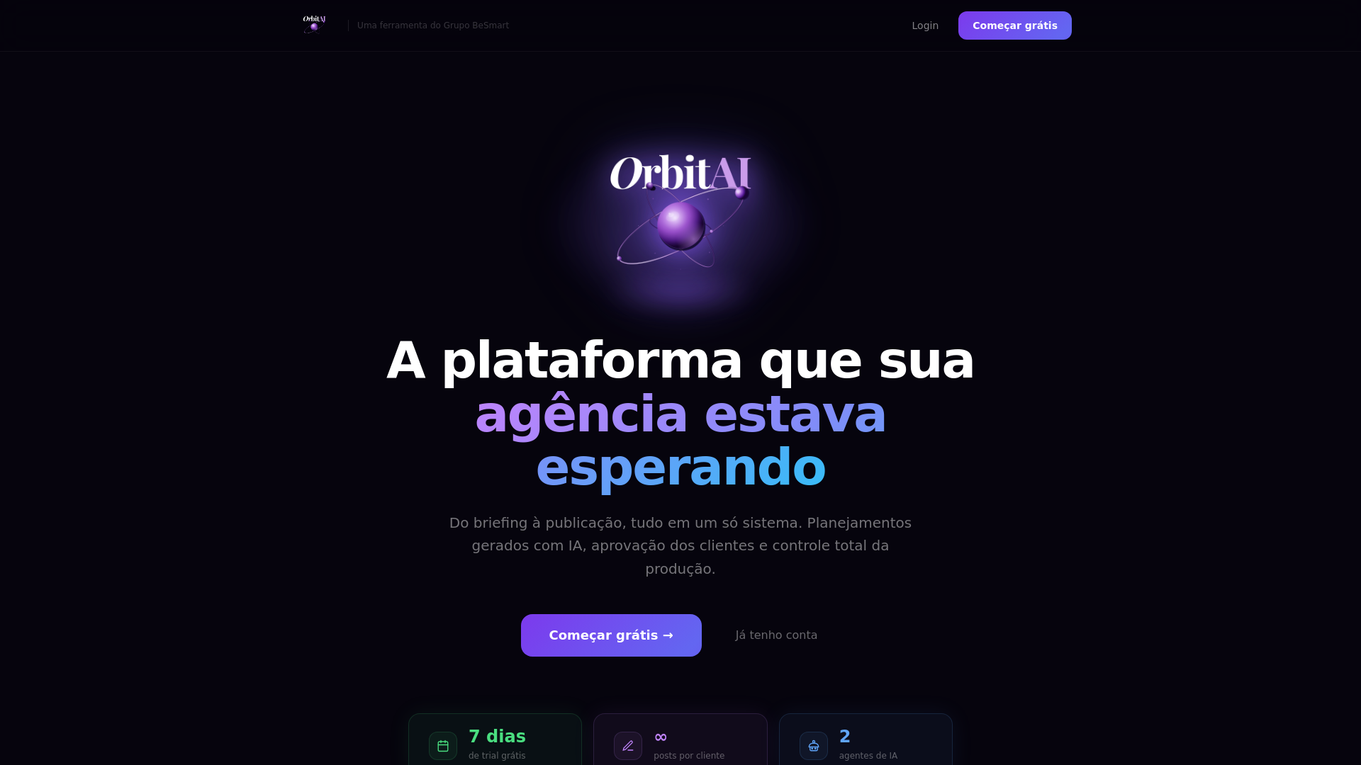 website screenshot of https://orbitaibesmart.com.br/