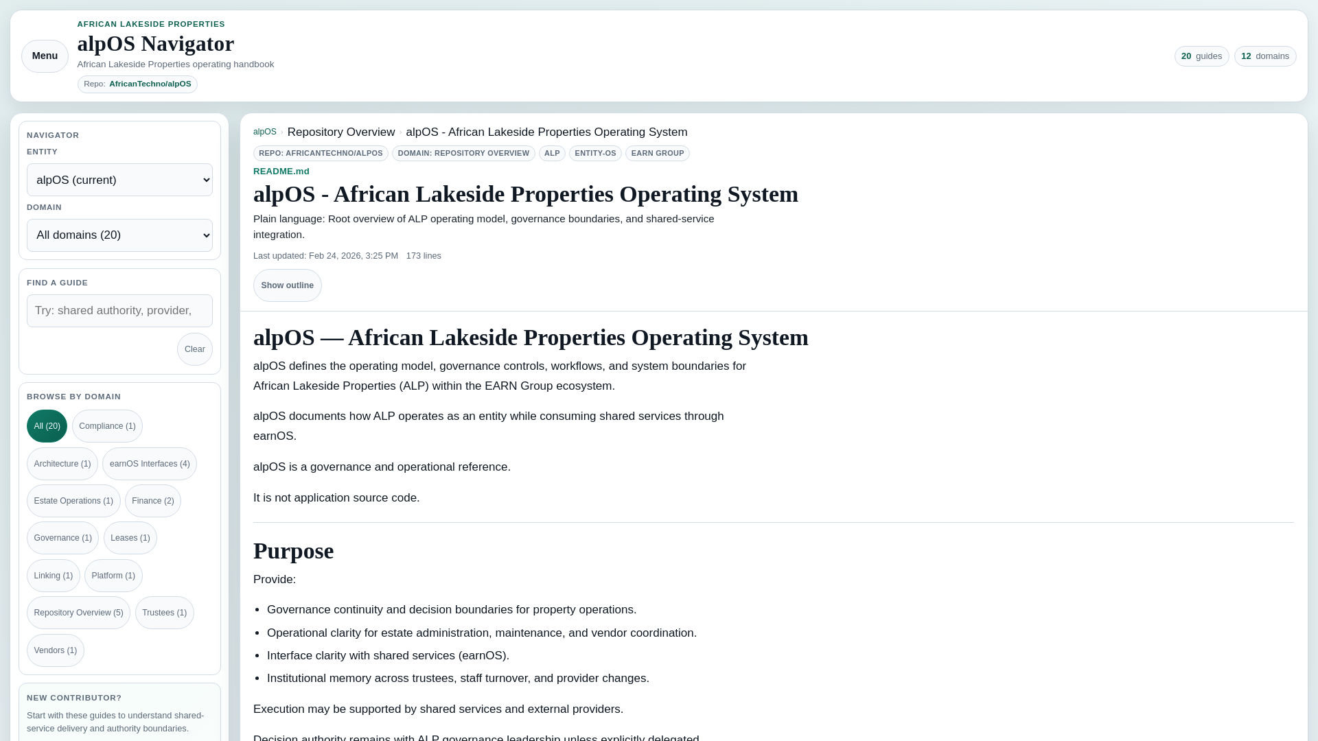 website screenshot of https://alpos-navigator.pages.dev/