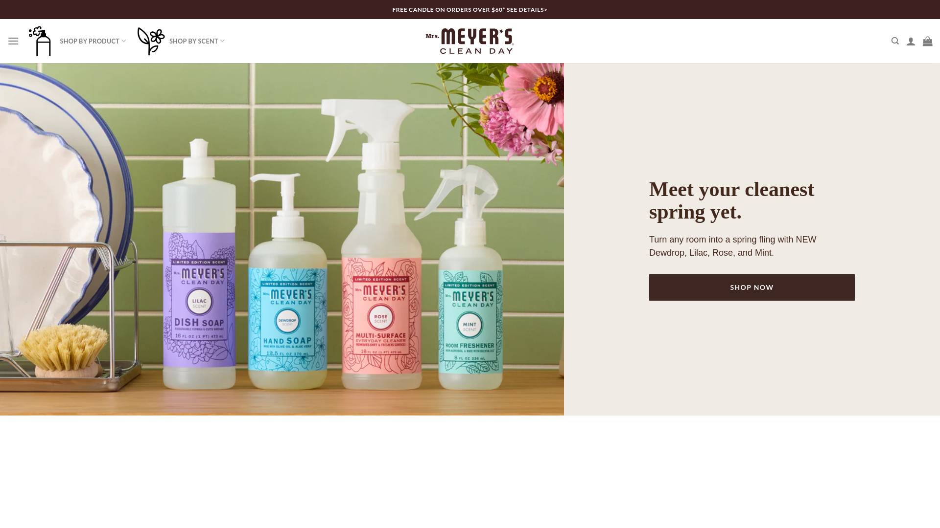 website screenshot of https://mrsmeyerstores.com