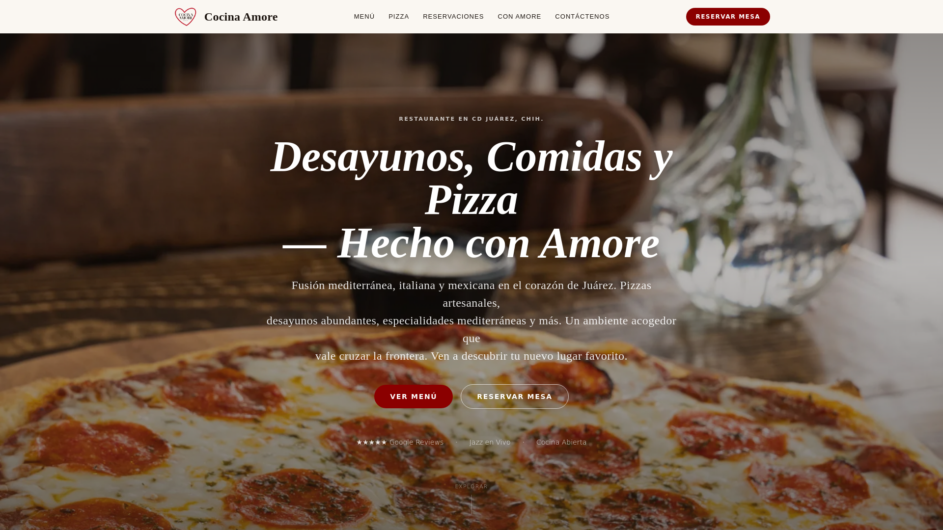 website screenshot of https://cocina-amore.pages.dev/