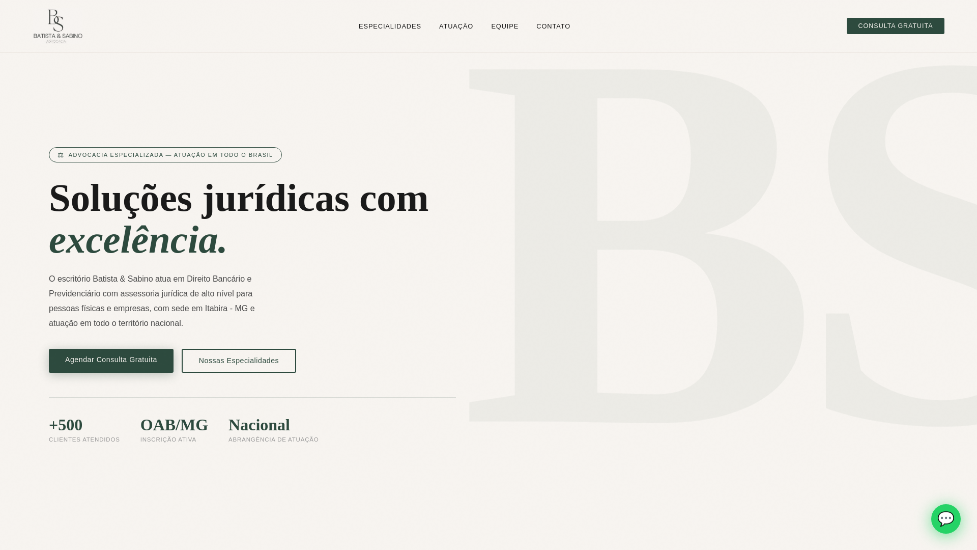 website screenshot of https://batistasabino.adv.br/