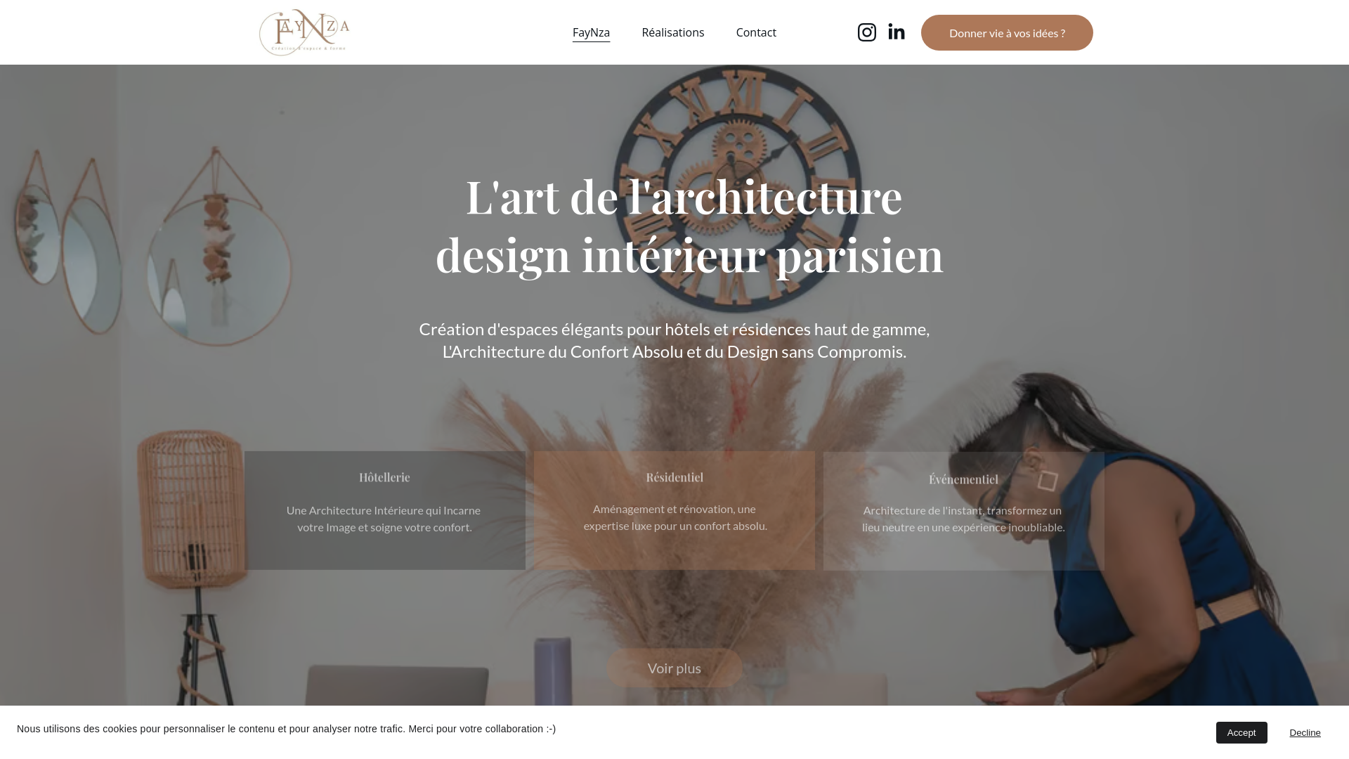 website screenshot of https://faynza.fr/