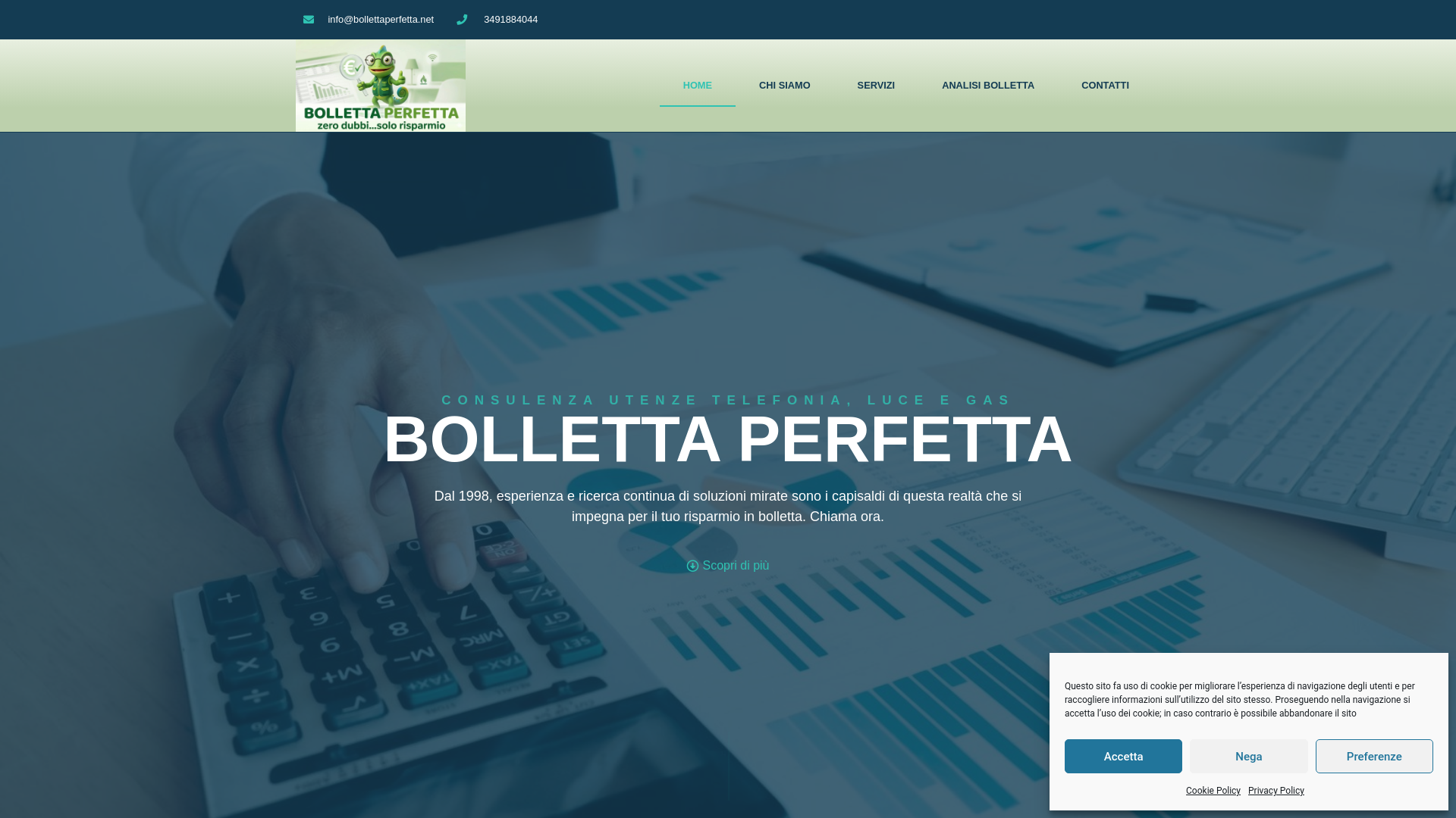 website screenshot of https://bollettaperfetta.net/