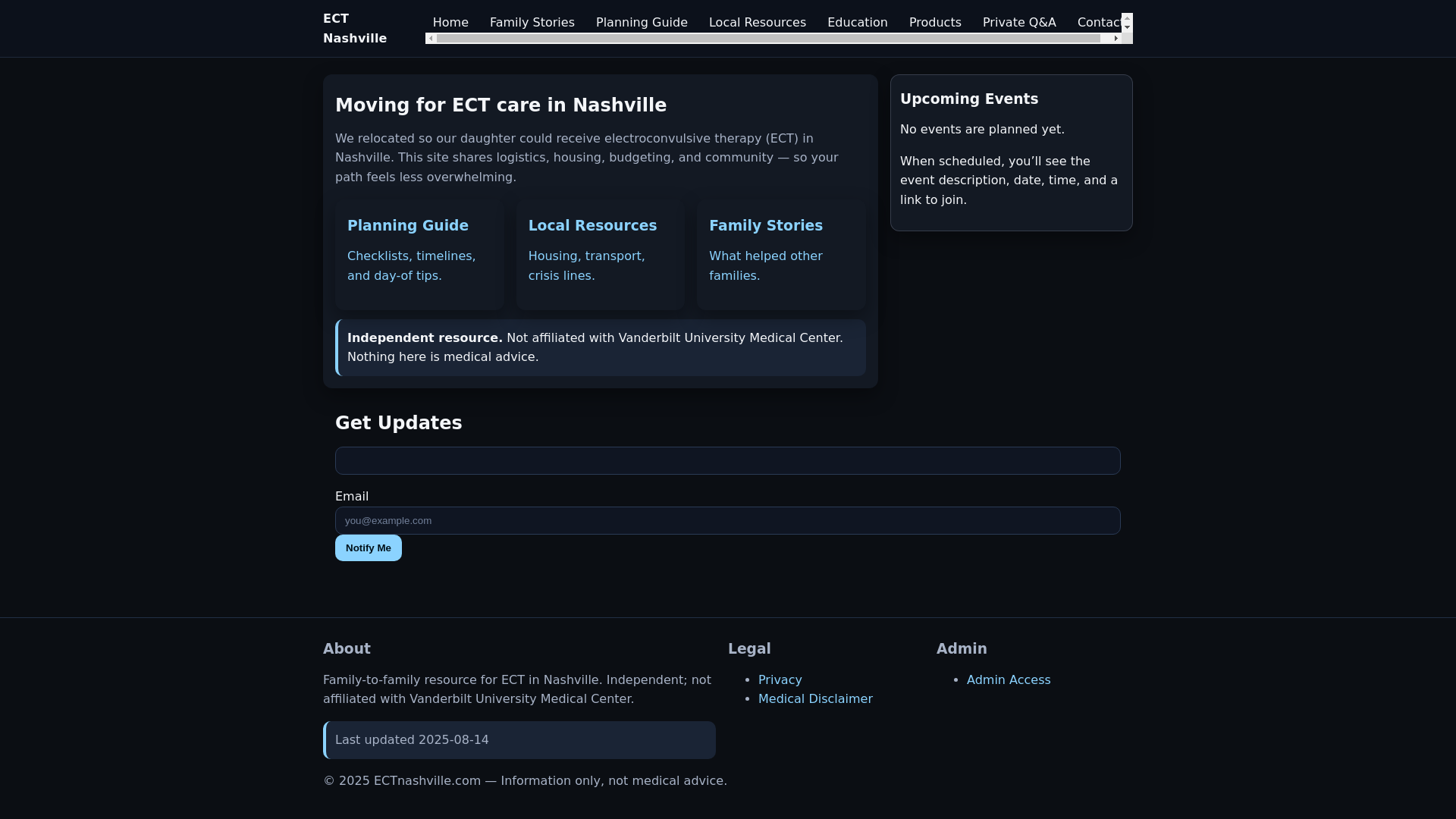 website screenshot of https://ectnashville.pages.dev/