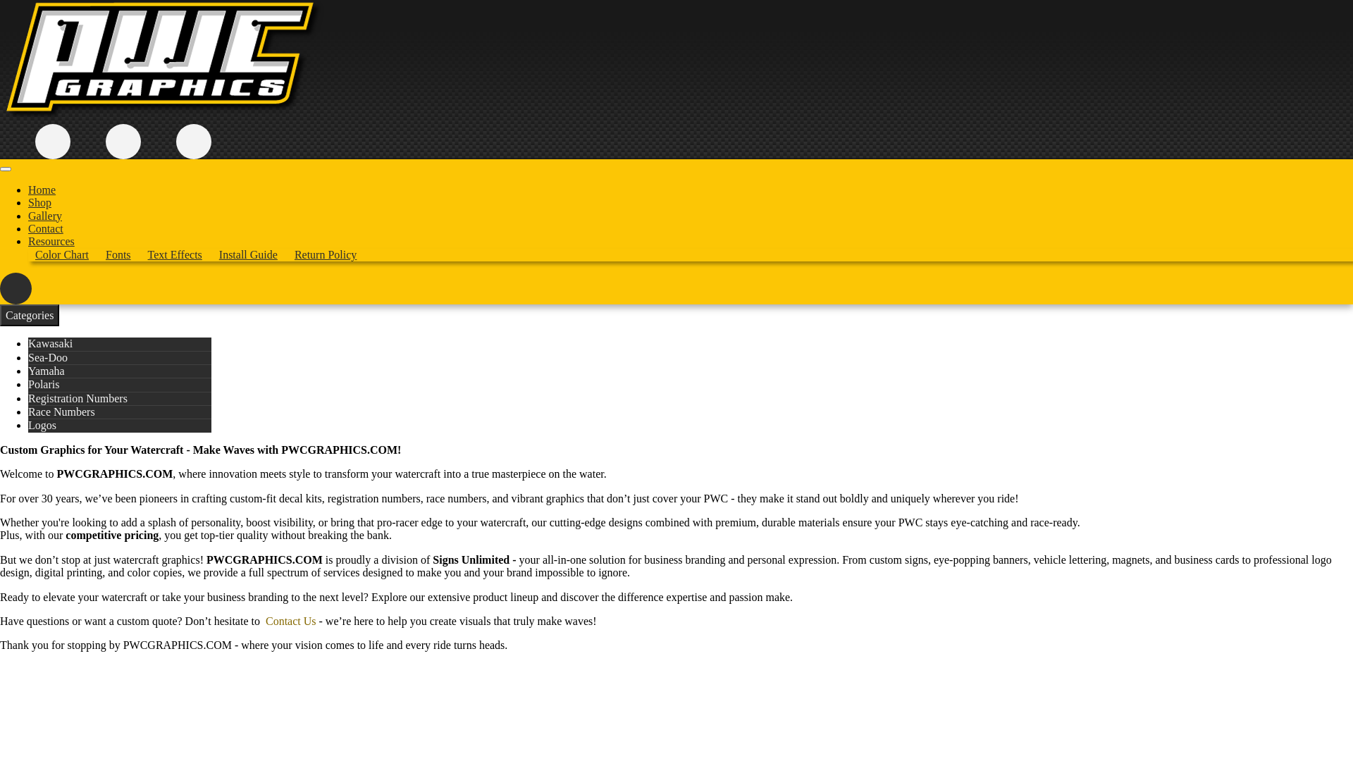 website screenshot of https://www.pwcgraphics.com/