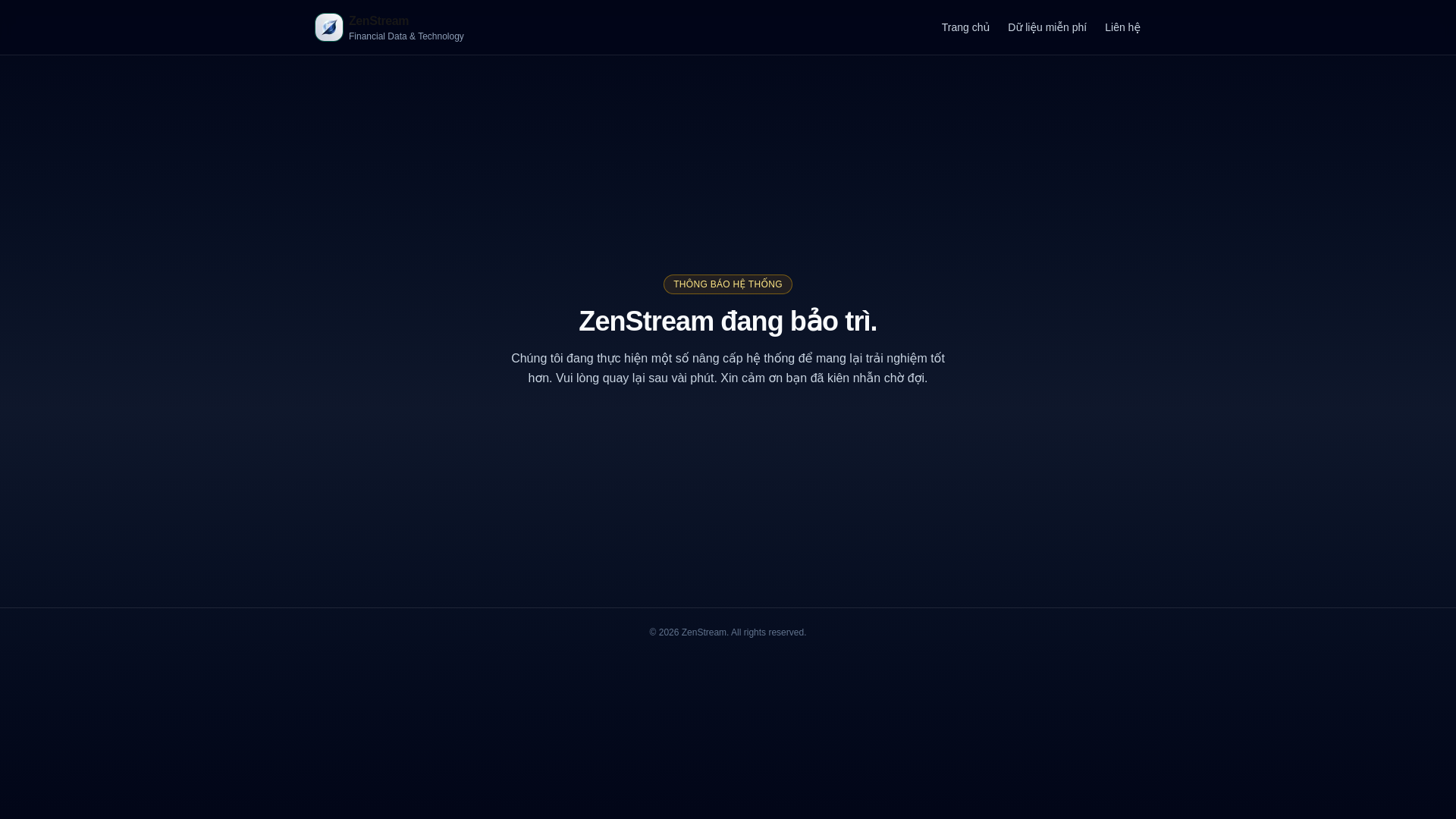 website screenshot of https://zenstream.vn/