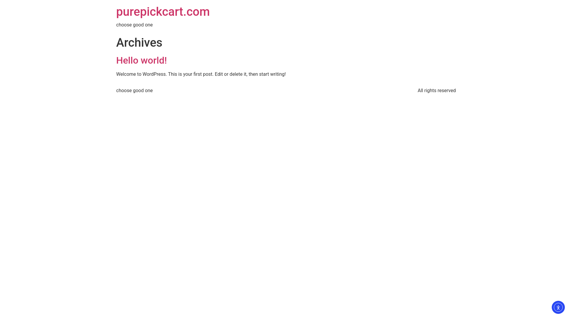 website screenshot of https://purepickcart.com/