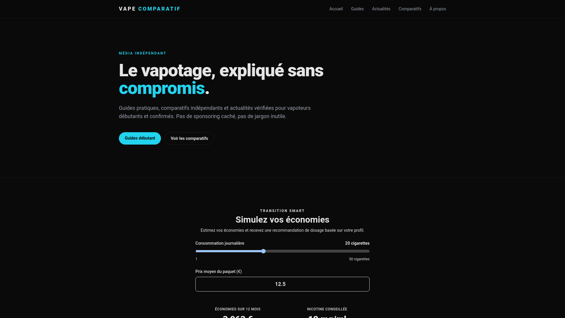 website screenshot of https://vape-comparatif.pages.dev/