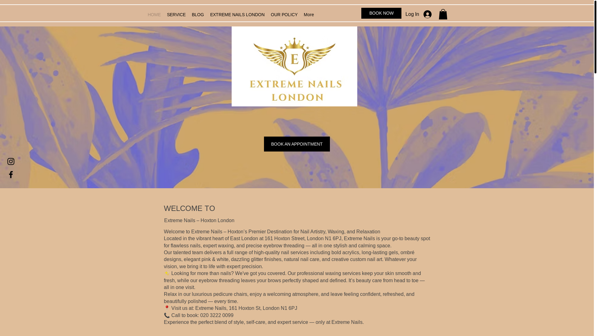 website screenshot of https://extremenails.co.uk/
