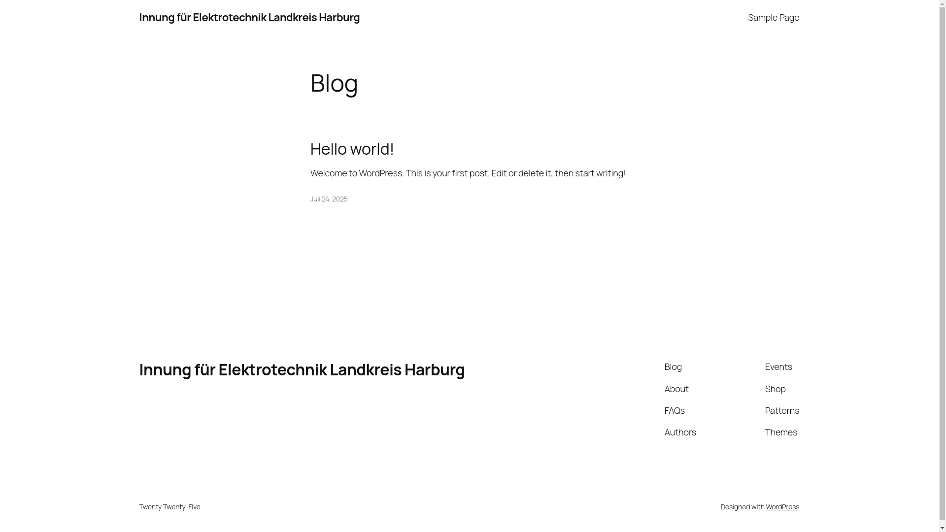 website screenshot of https://elektroinnung-harburg.de/