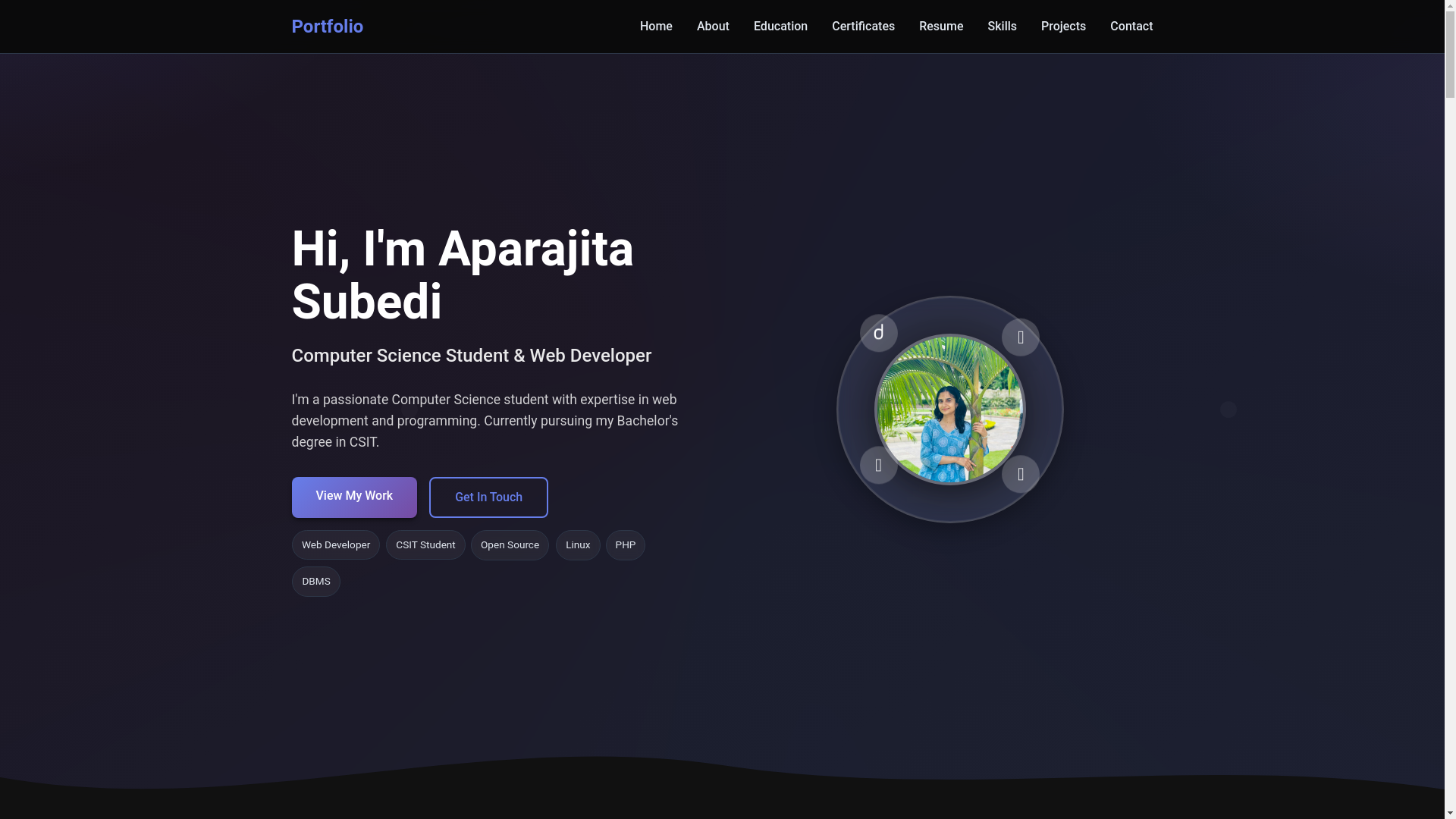 website screenshot of https://aparajitasubedi.com.np/
