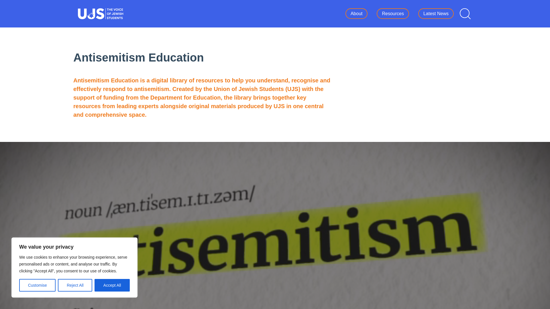 website screenshot of https://understanding-antisemitism.org.uk