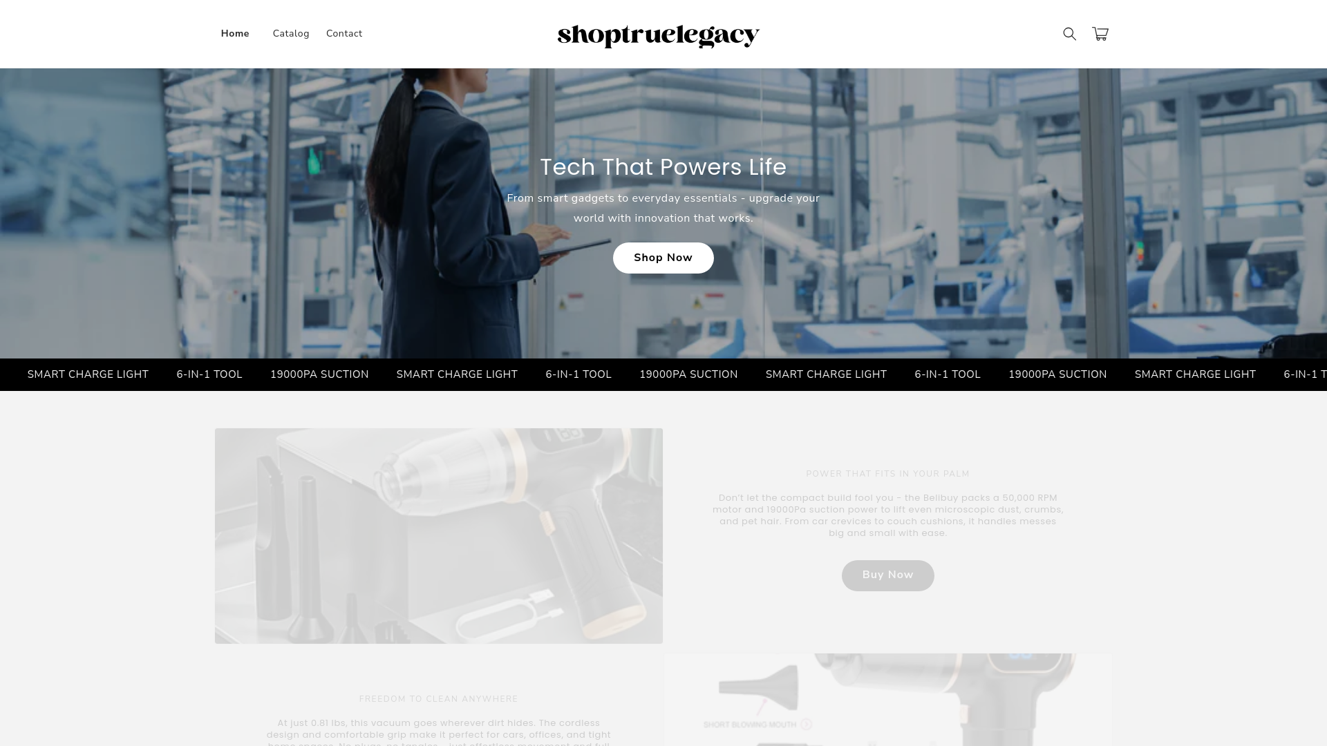 website screenshot of https://shoptruelegacy.com/