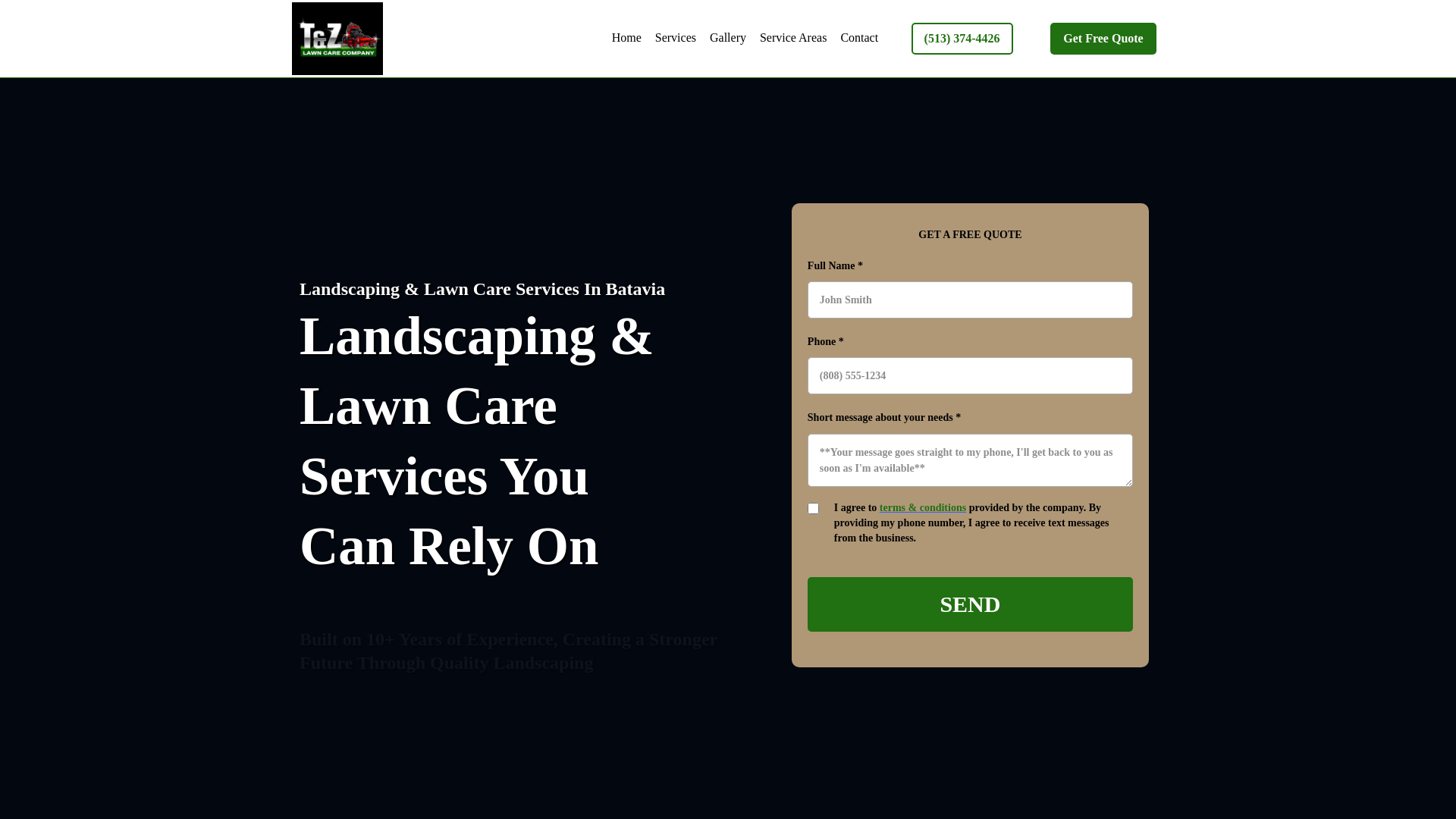 website screenshot of https://tzlandscaperstreeservicesofclermont.com/