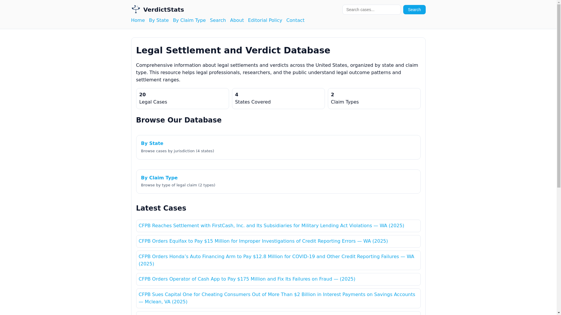 website screenshot of https://verdictstats.pages.dev/