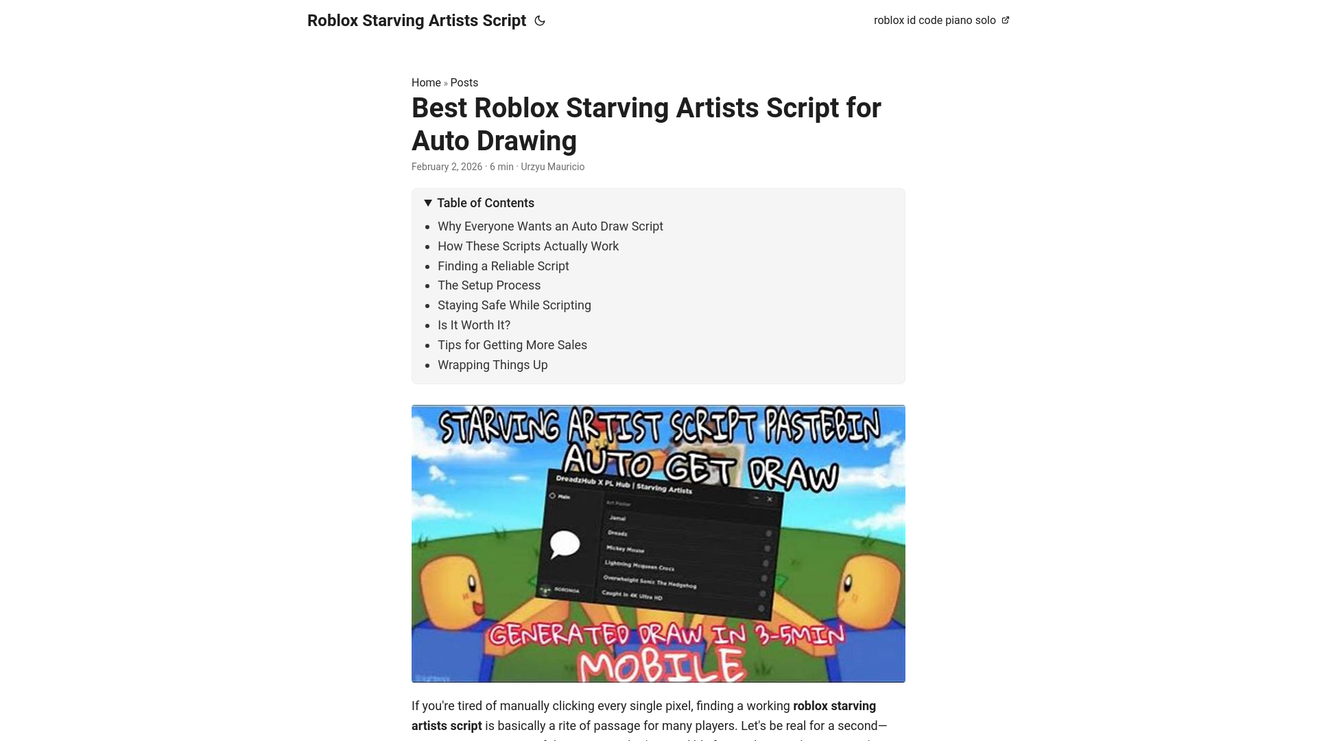 website screenshot of https://roblox-starving-artists-script.pages.dev/
