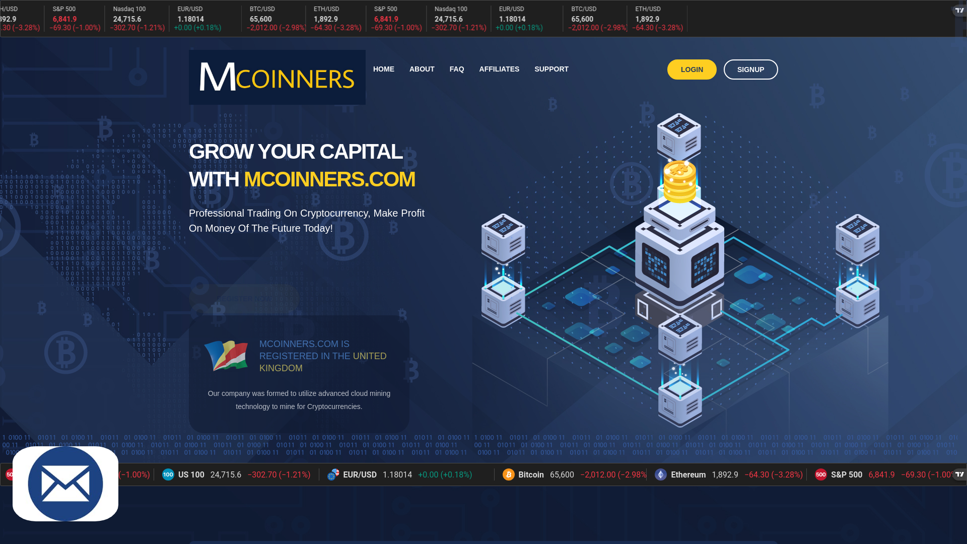 website screenshot of https://mcoinners.com/