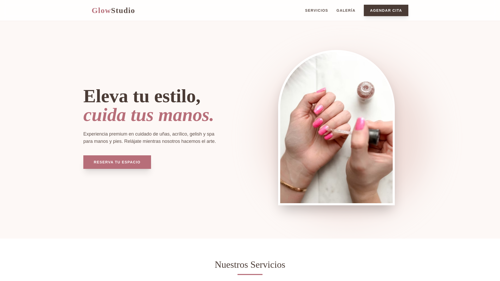 website screenshot of https://glowstudio-9vn.pages.dev/