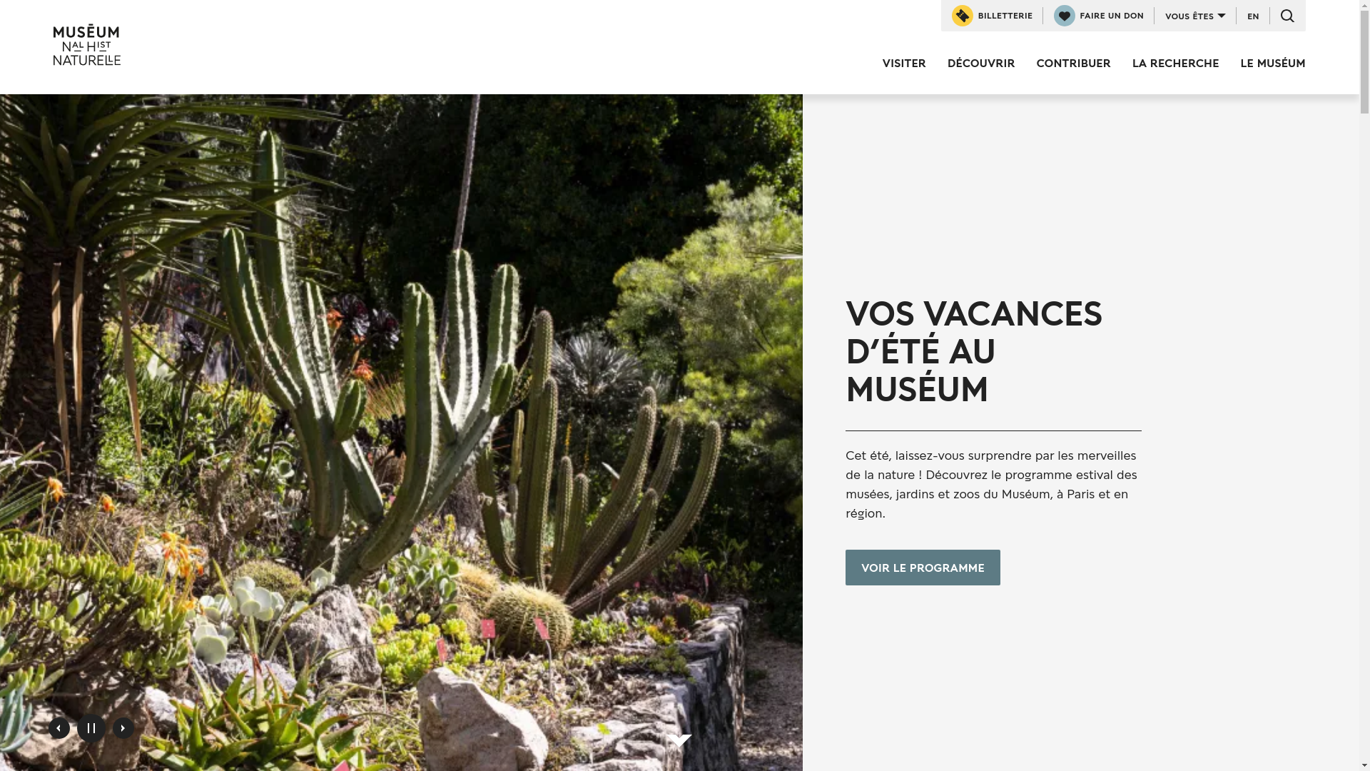 website screenshot of http://www.mnhn.fr/