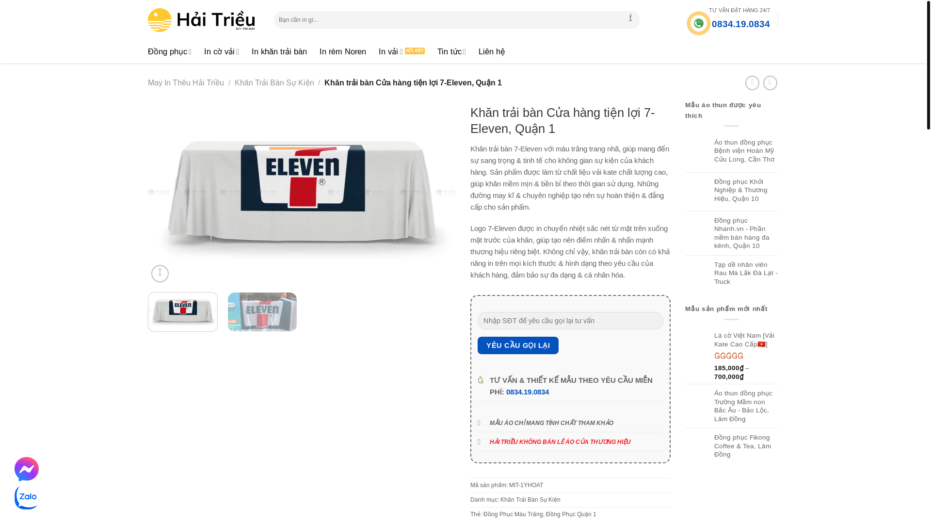website screenshot of https://haitrieu.com/products/khan-trai-ban-cua-hang-tien-loi-7-eleven-quan-1/