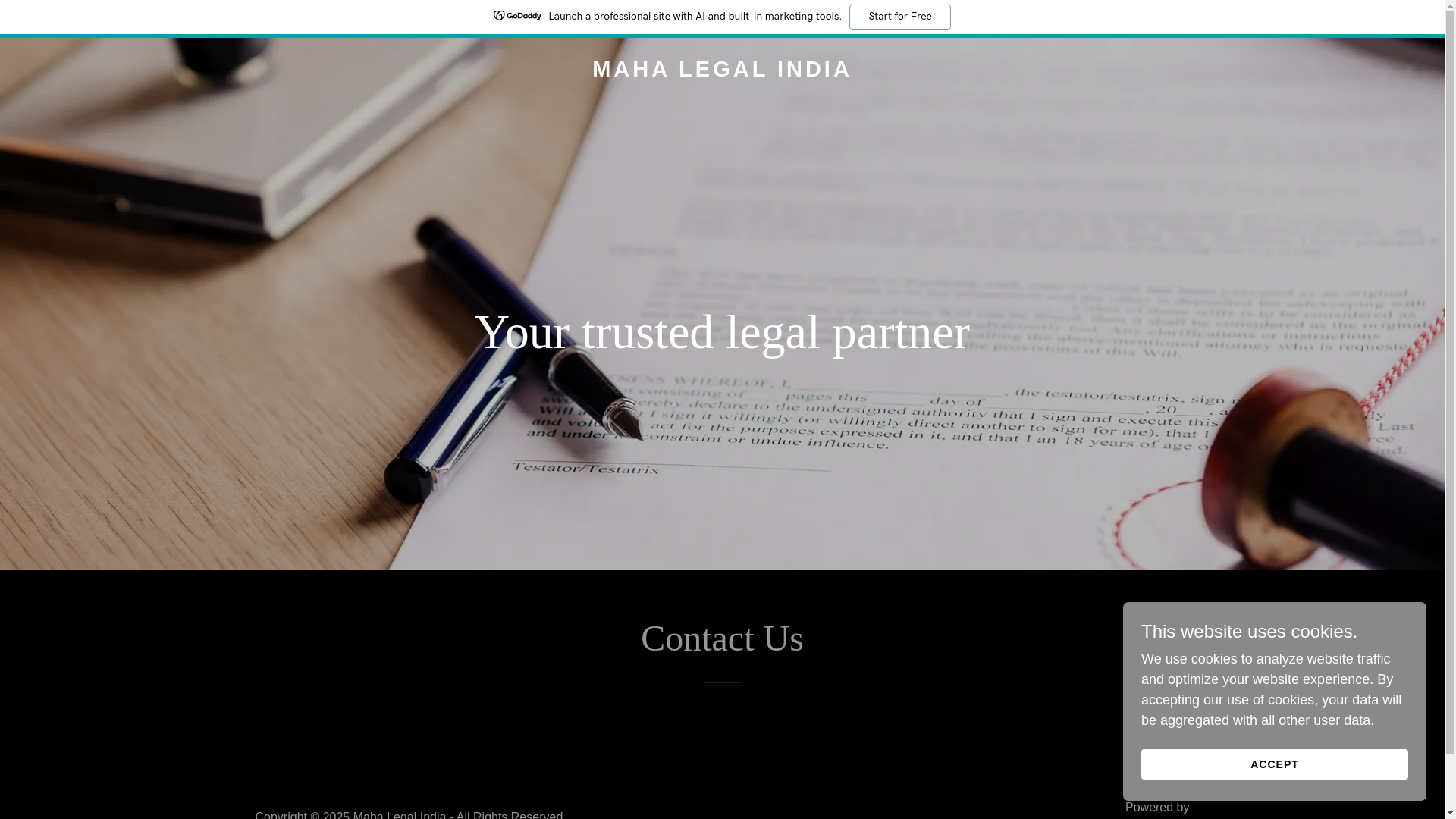 website screenshot of https://mahalegalindia.in/