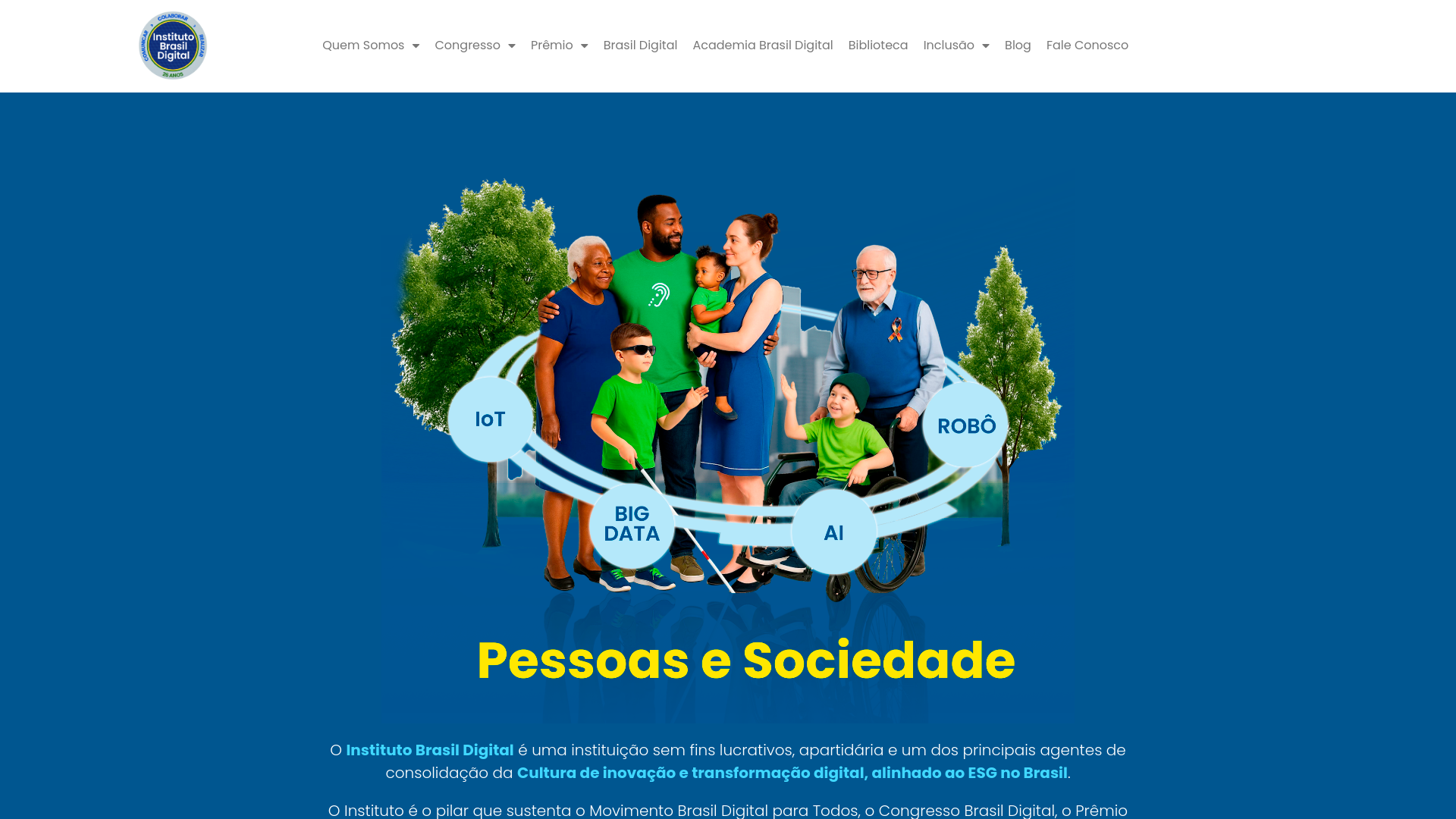 website screenshot of https://institutobrasildigital.org.br/