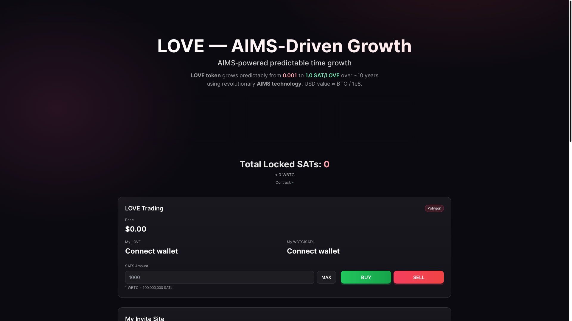 website screenshot of https://lovecoin.app/