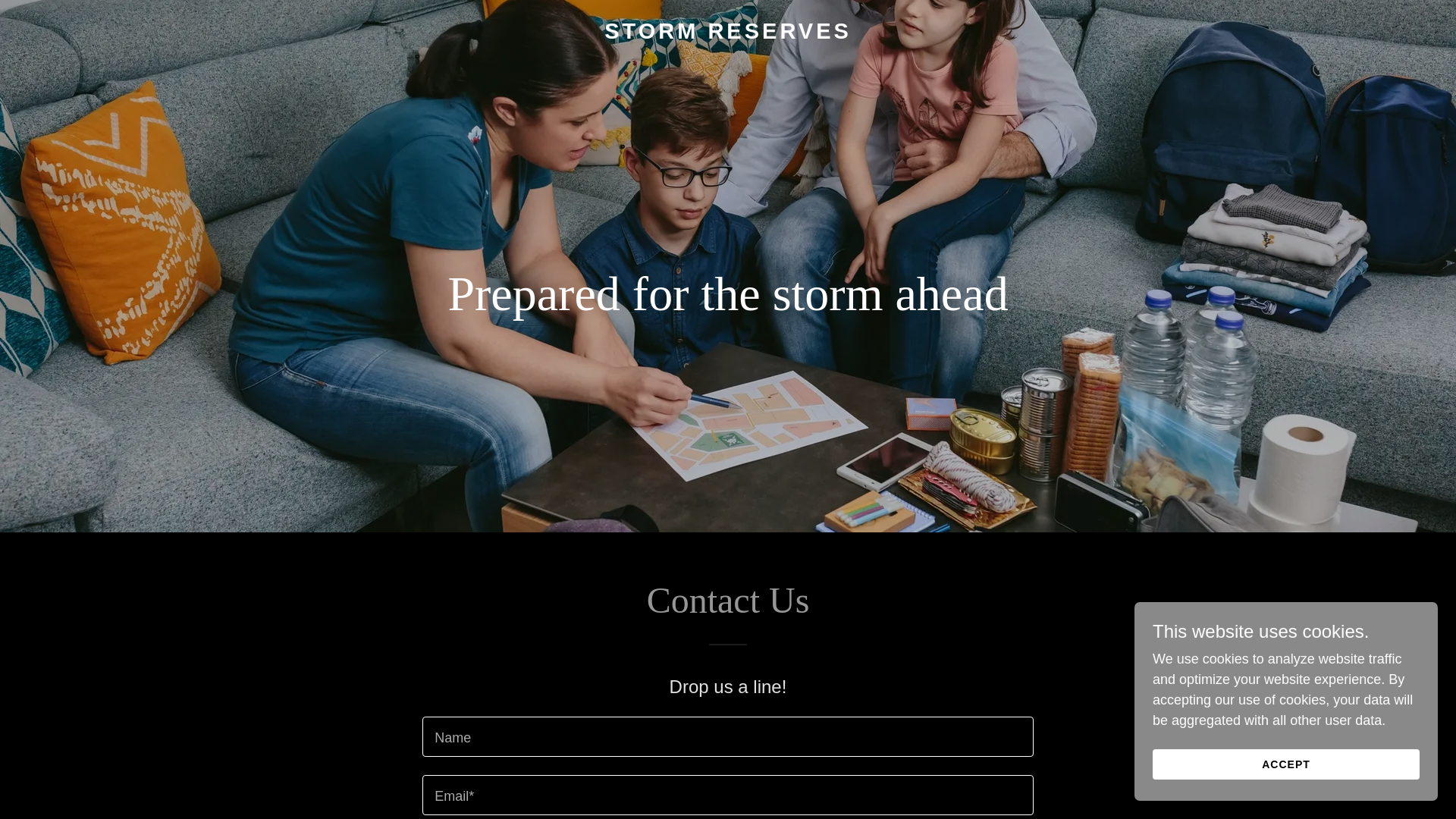 website screenshot of https://stormreserves.com/