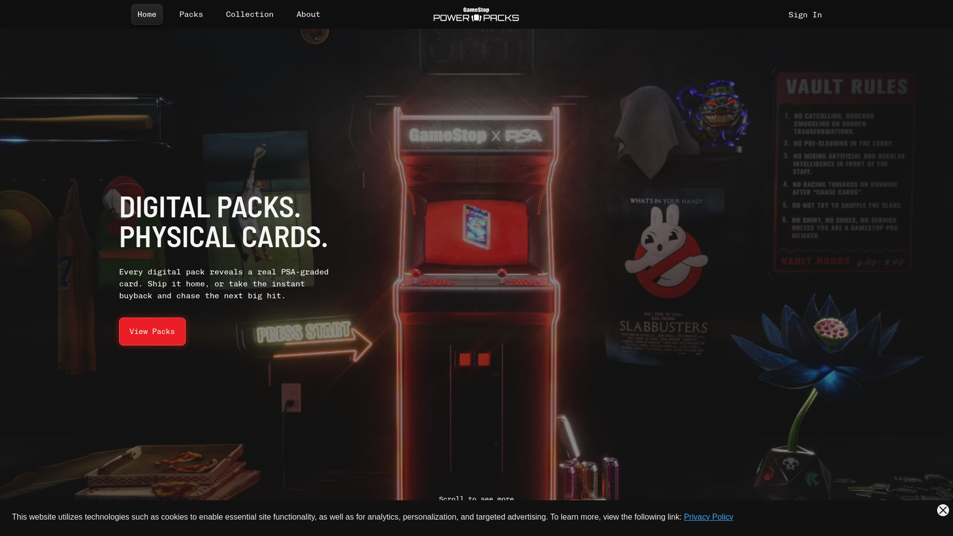 website screenshot of https://powerpacks.gamestop.com/