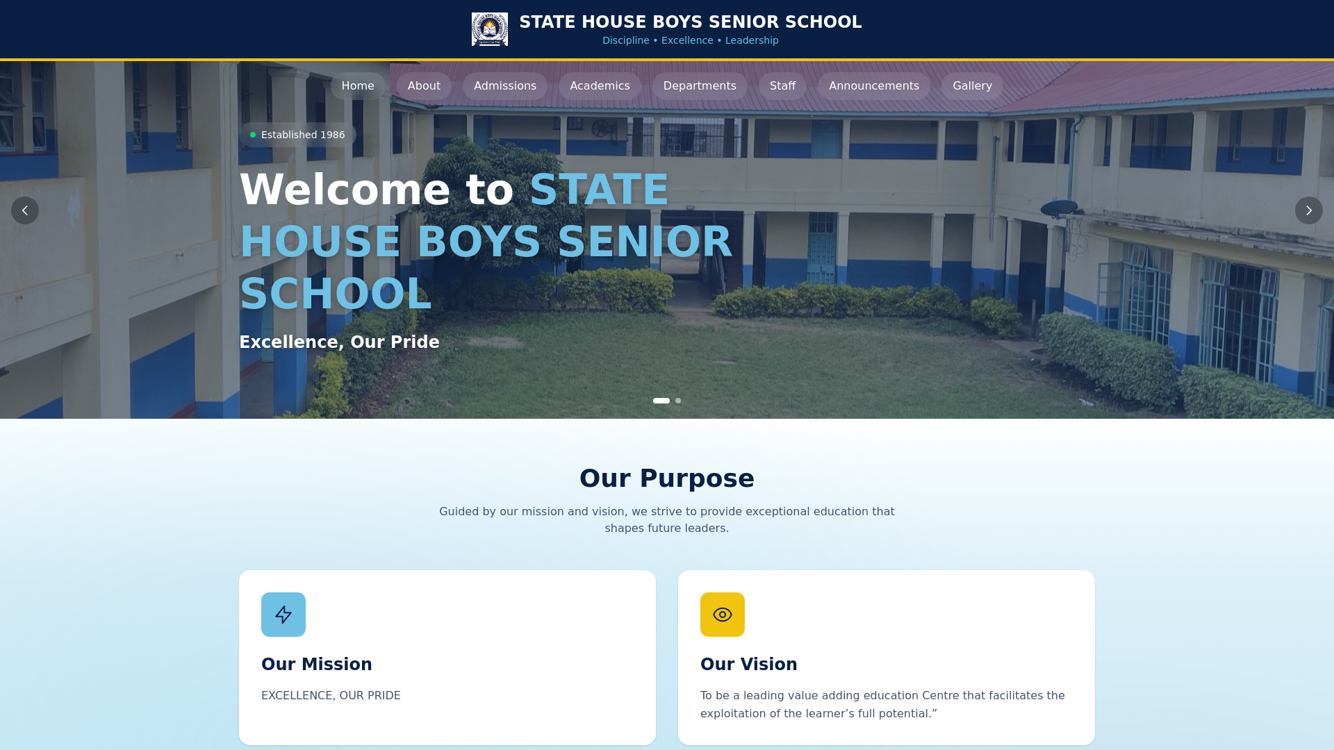 website screenshot of https://statehouseboys.sc.ke/