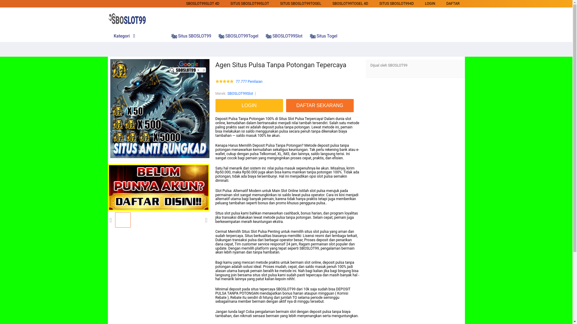 website screenshot of https://sboslot99cepat.pages.dev/