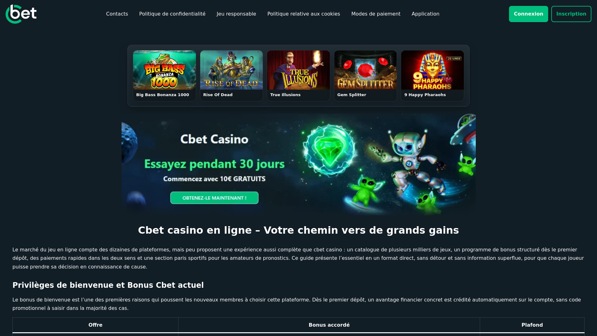 website screenshot of https://cbets.online/