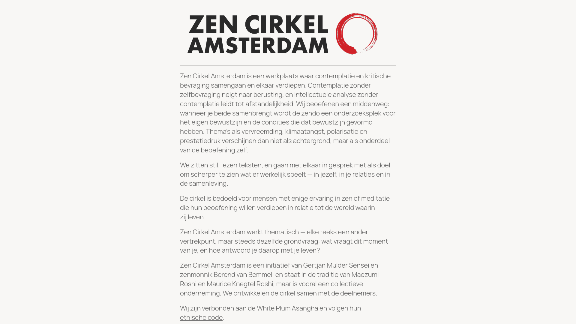 website screenshot of https://zencirkelamsterdam.nl/