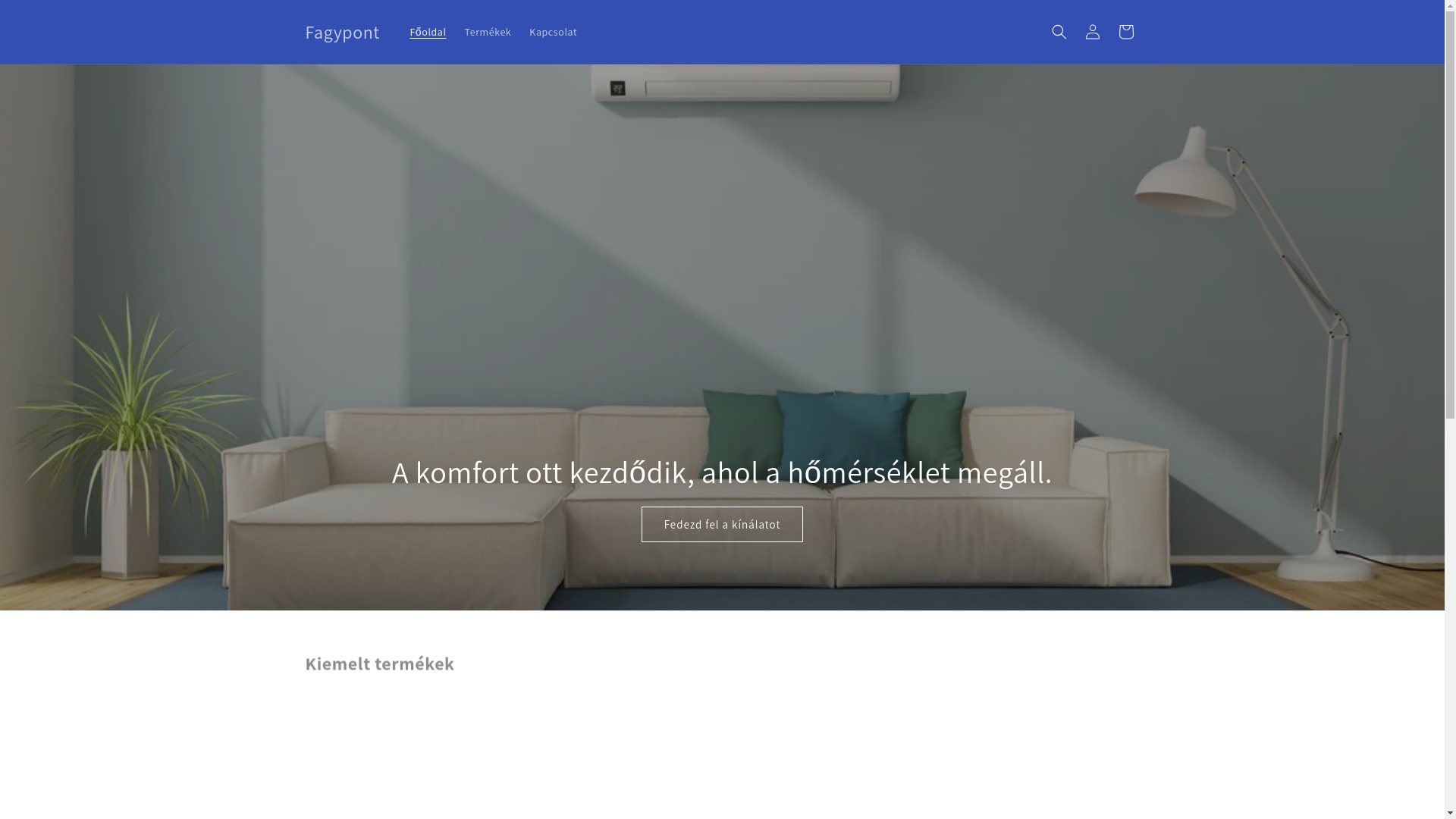 website screenshot of https://fagypontklima.com/
