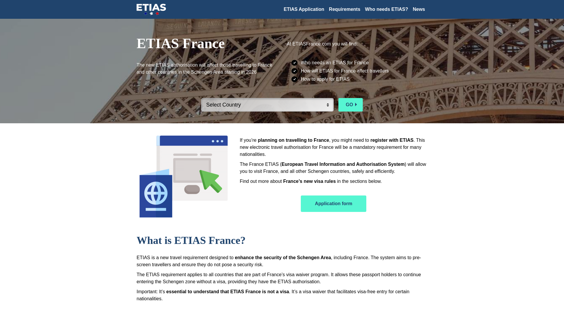 website screenshot of https://www.etiasfrance.com