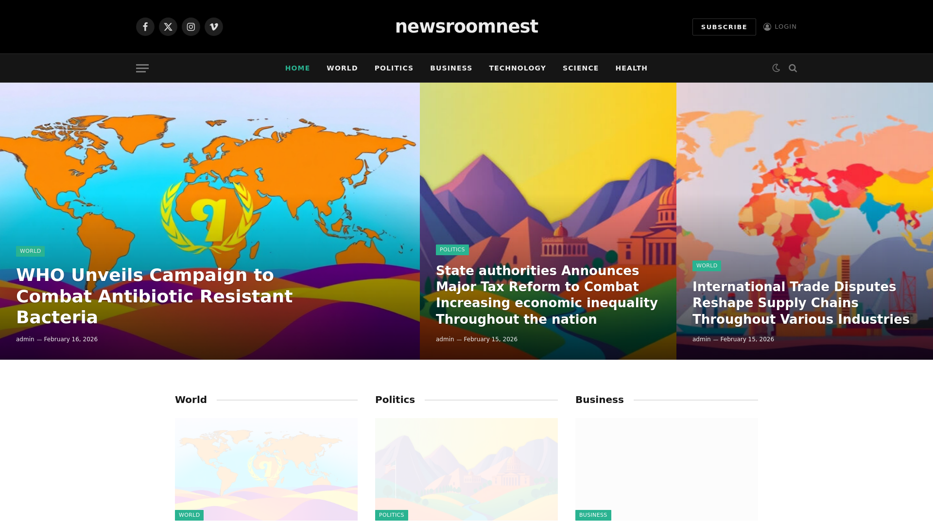 website screenshot of https://newsroomnest.co.uk/