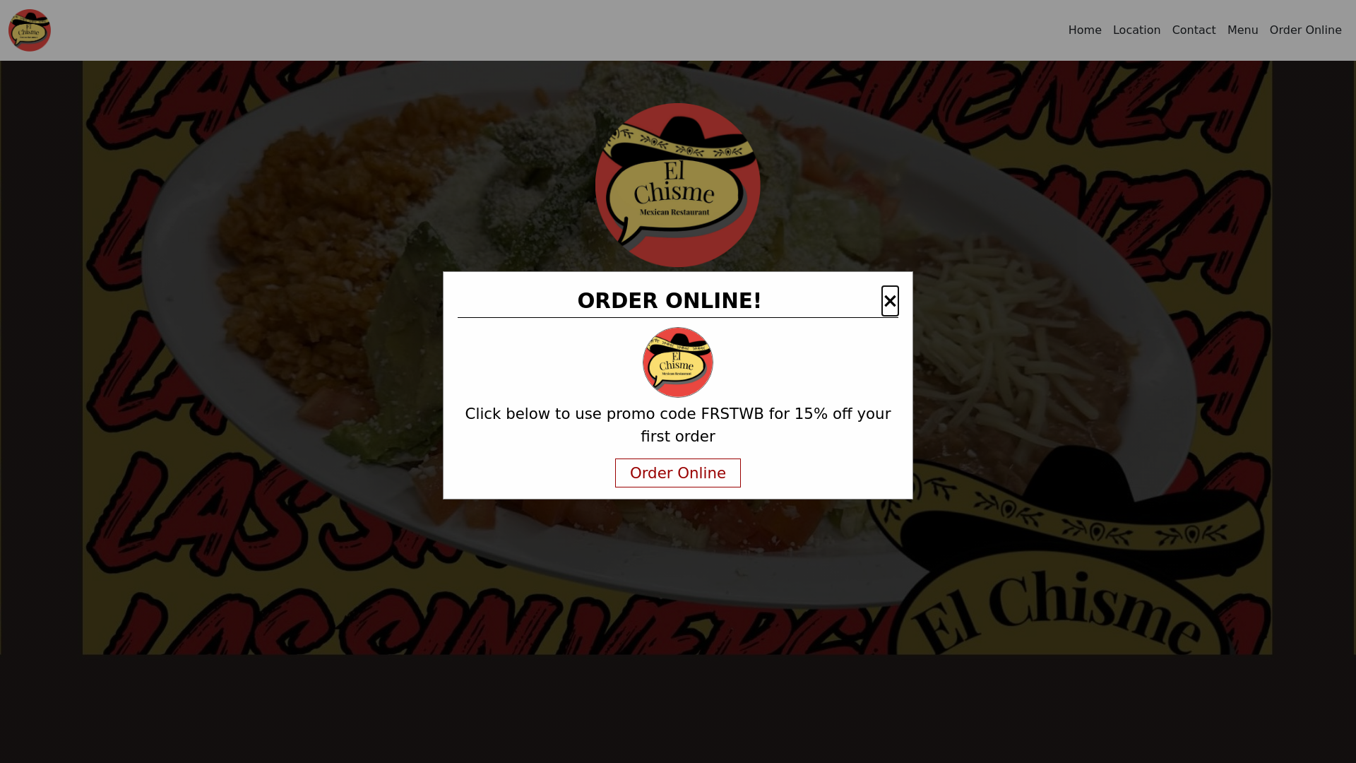 website screenshot of https://elchismemexicanrestaurant.com/