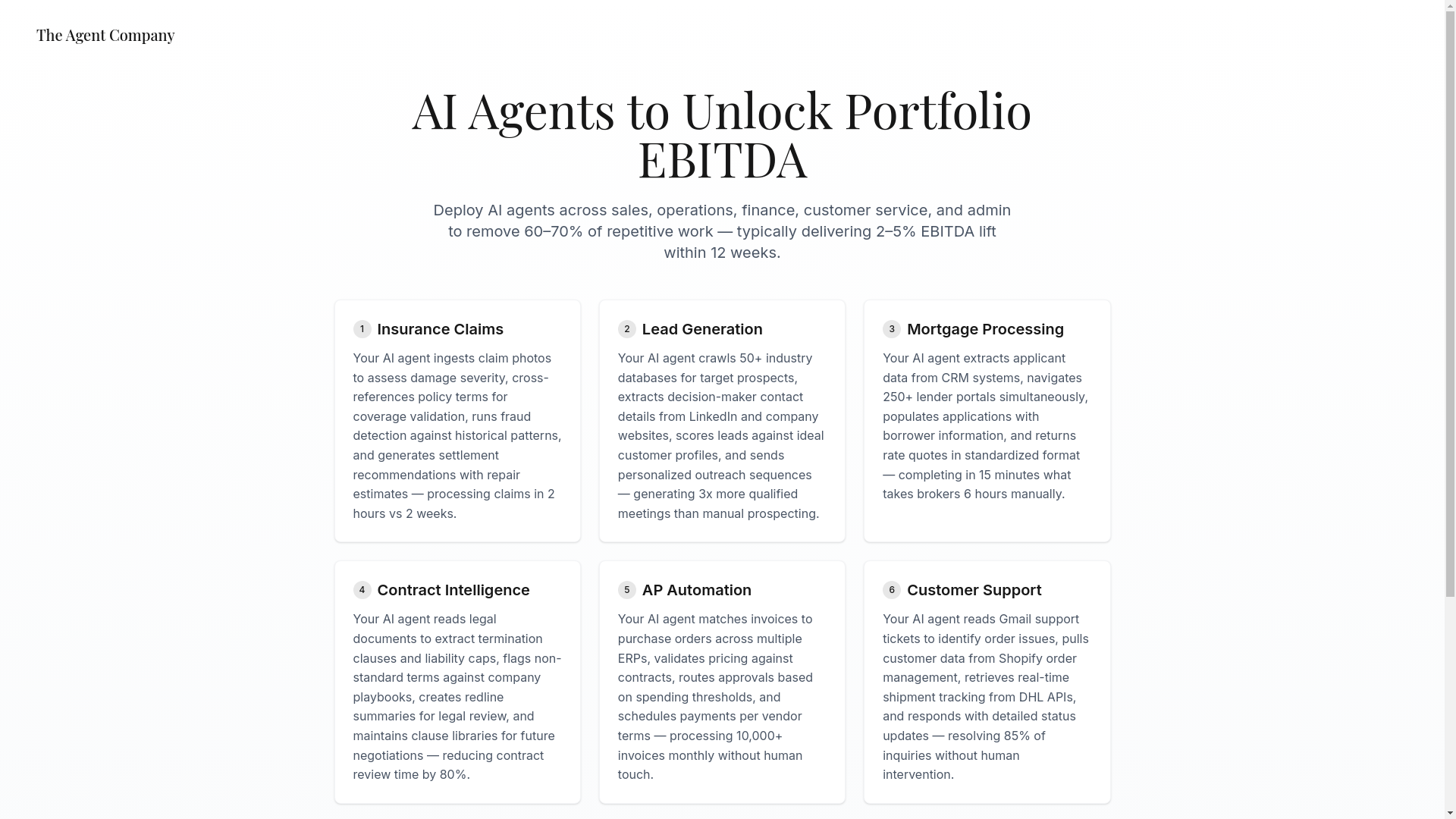 website screenshot of https://theagentcompany.io/