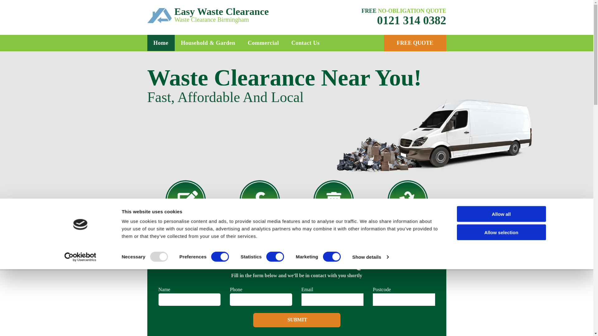 website screenshot of https://ewcwasteclearancebirmingham.co.uk/
